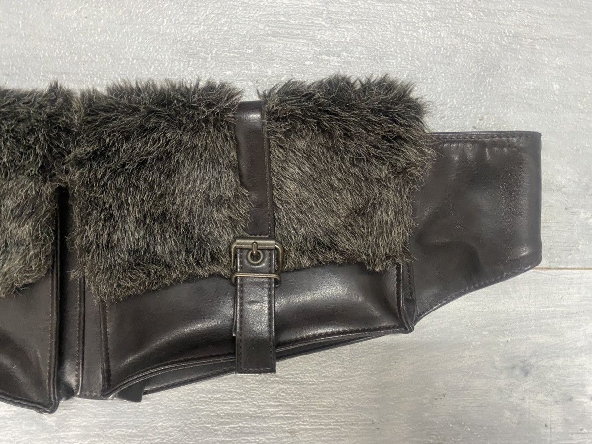 Genuine Leather 2 Pouch Pocket Shearling Leather Bag Size ONE SIZE - 5 Thumbnail