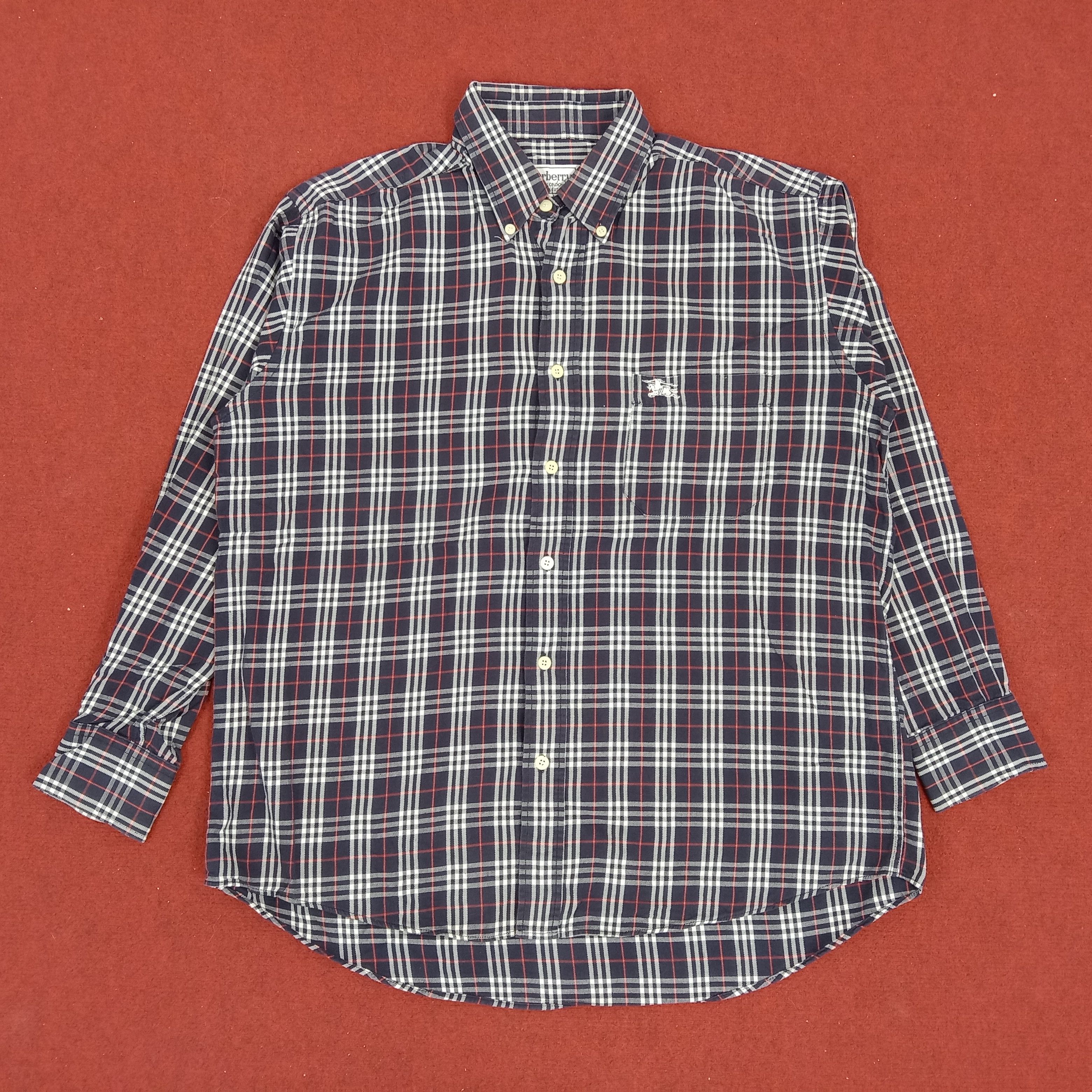 Burberry × Vintage Burberrys Of London Small Logo Design Long Sleeve Shirt Size US XL / EU 56 / 4 - 1 Thumbnail