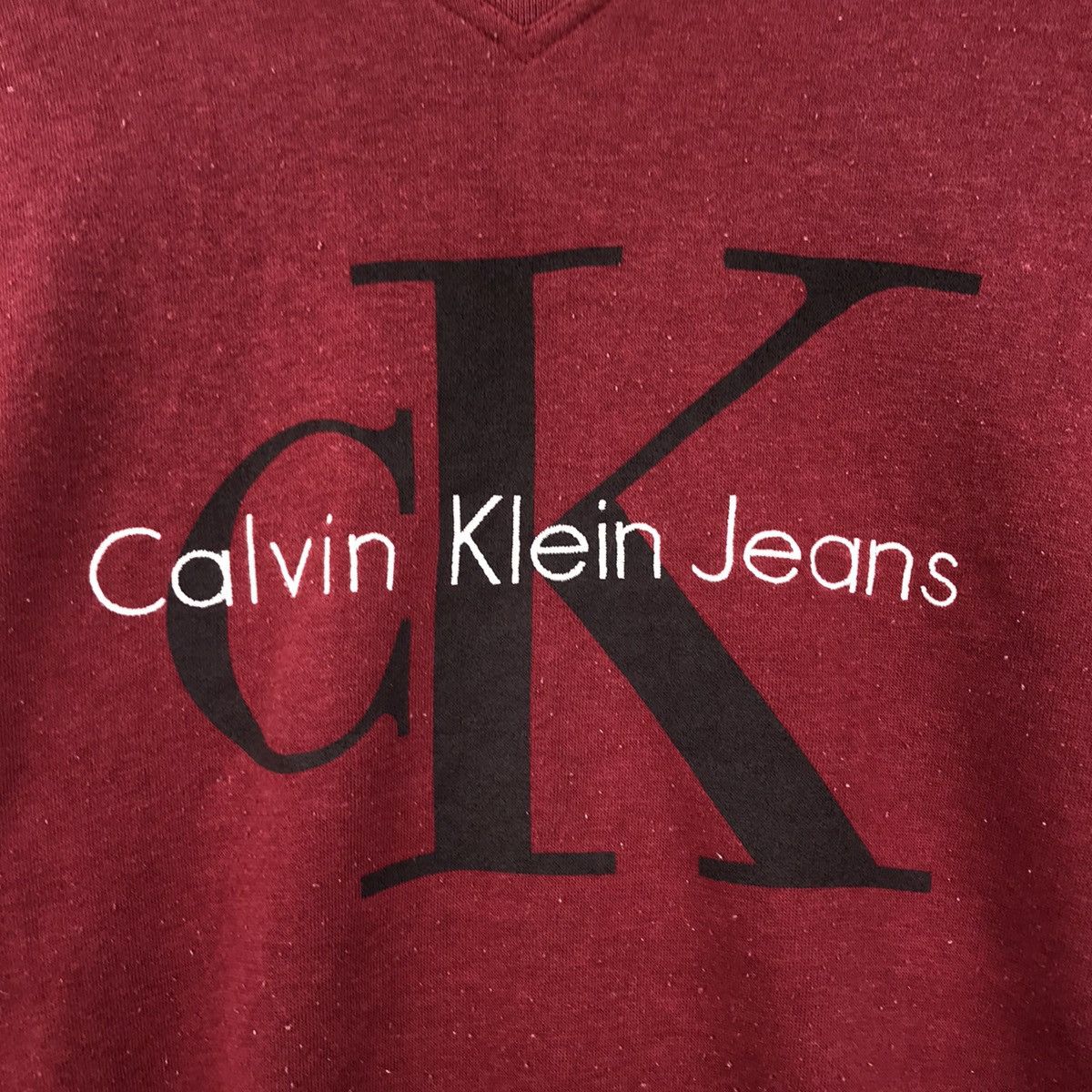 Calvin Klein Vintage 90s CALVIN KLEIN CK Jeans Big Print Red Sweatshirt Size US L / EU 52-54 / 3 - 3 Thumbnail