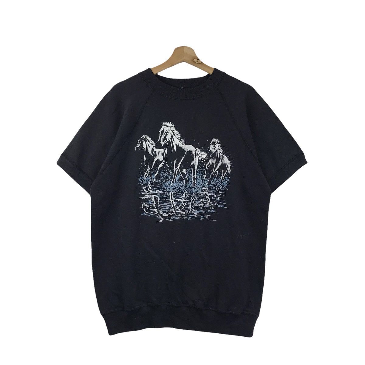Vintage Vintage 90s HABITAT ANIMAL Horses Black T shirt Sweatshirt Size US XL / EU 56 / 4 - 1 Thumbnail
