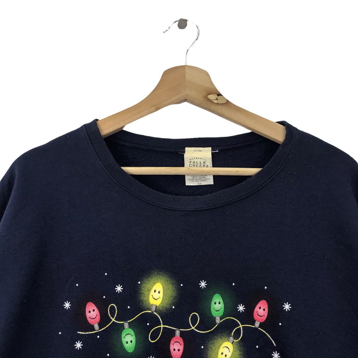 Vintage Vintage 90s CHRISTMAS FALLS CREEK Oversize Blue Sweatshirt Size US XXL / EU 58 / 5 - 2 Thumbnail