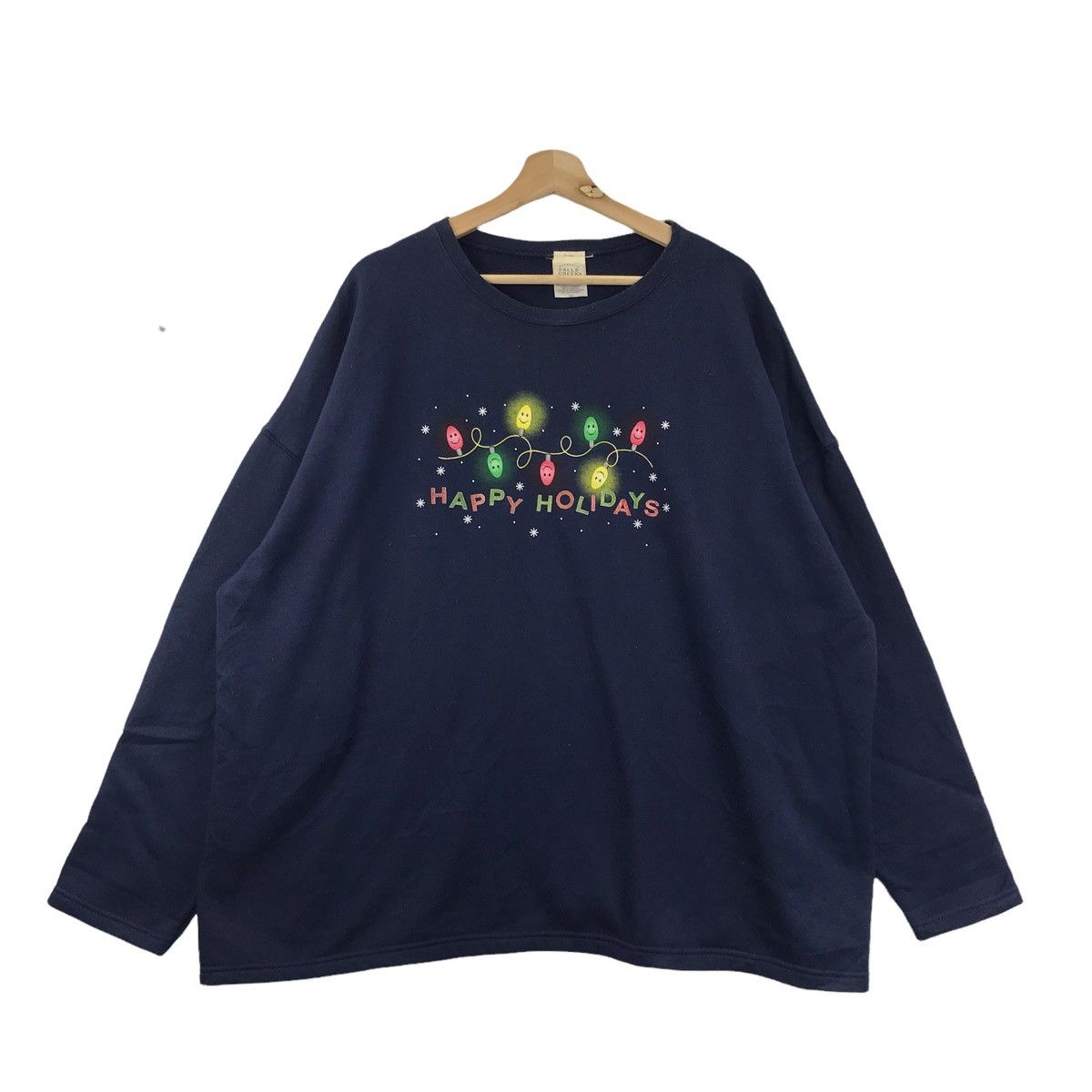 Vintage Vintage 90s CHRISTMAS FALLS CREEK Oversize Blue Sweatshirt Size US XXL / EU 58 / 5 - 1 Thumbnail