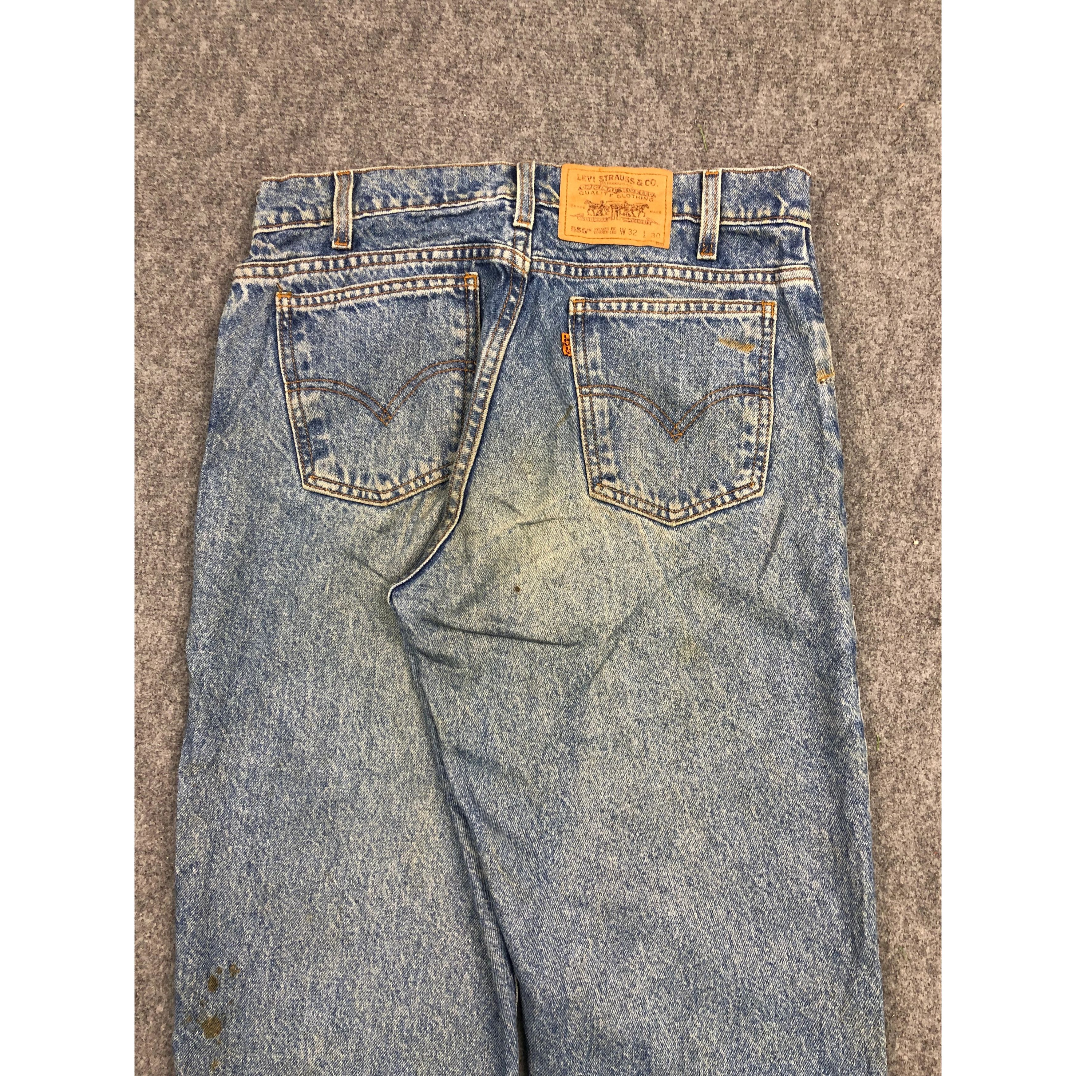 Levi's Vintage 90s Levis 550 Relaxed Fit Blue Denim DP0258 Size US 32 / EU 48 - 4 Thumbnail