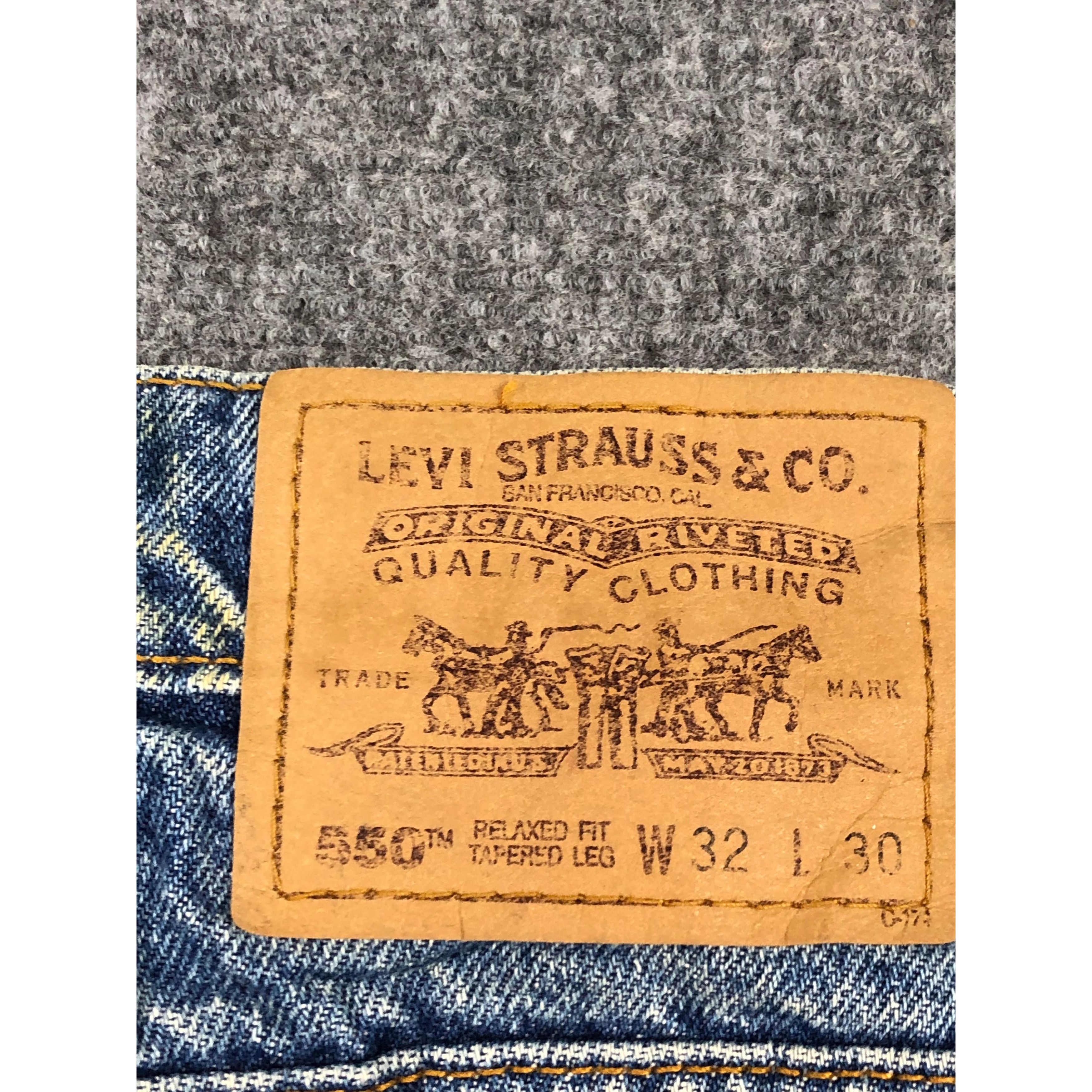 Levi's Vintage 90s Levis 550 Relaxed Fit Blue Denim DP0258 Size US 32 / EU 48 - 5 Thumbnail