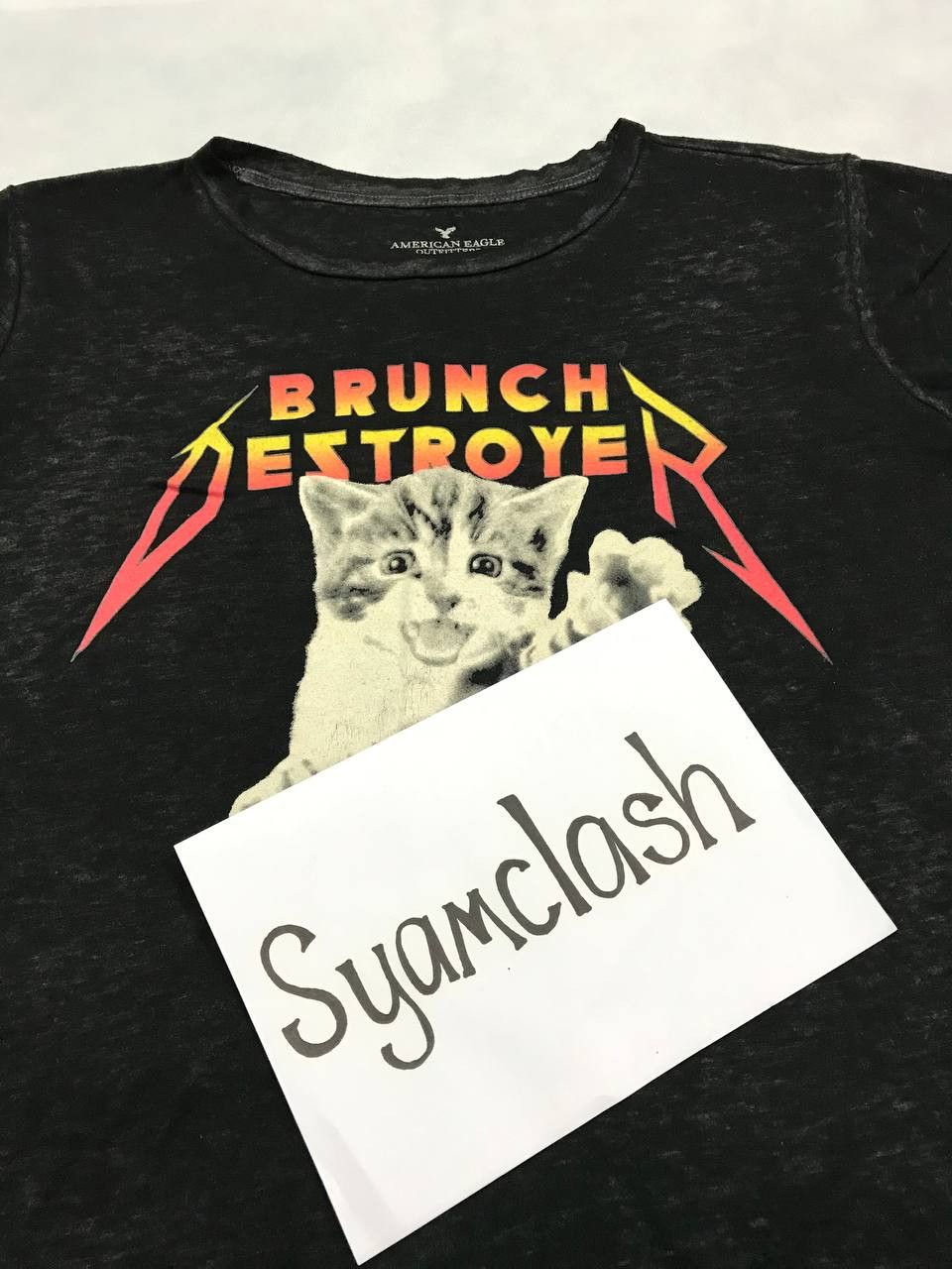 American Eagle Outfitters Brunch Destroyer Cat Tee Size US S / EU 44-46 / 1 - 4 Thumbnail