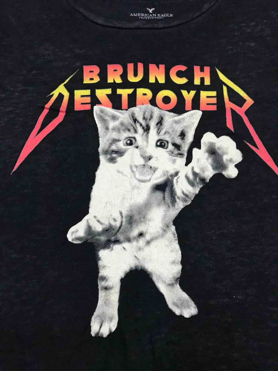 American Eagle Outfitters Brunch Destroyer Cat Tee Size US S / EU 44-46 / 1 - 2 Thumbnail