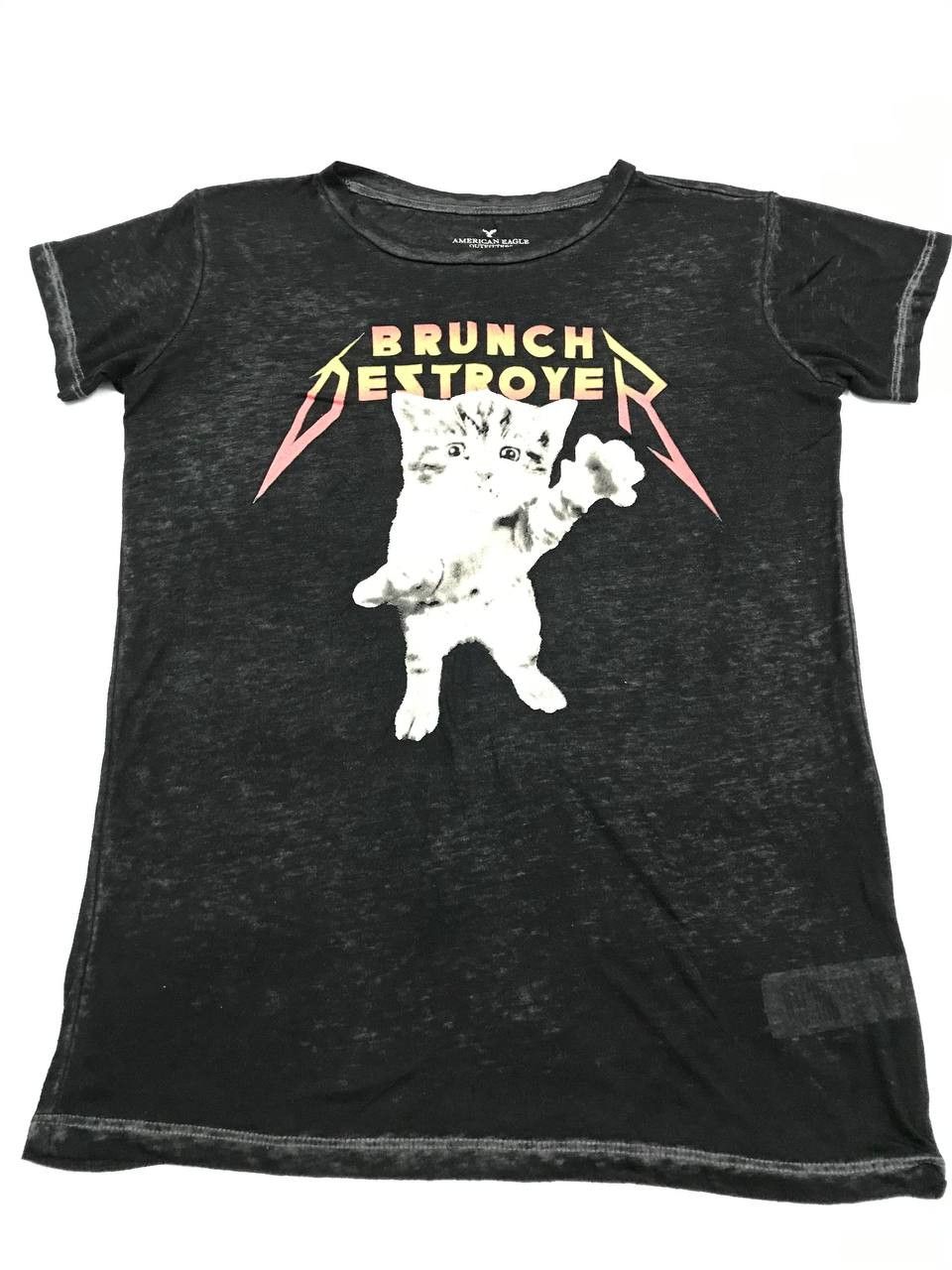 American Eagle Outfitters Brunch Destroyer Cat Tee Size US S / EU 44-46 / 1 - 3 Thumbnail