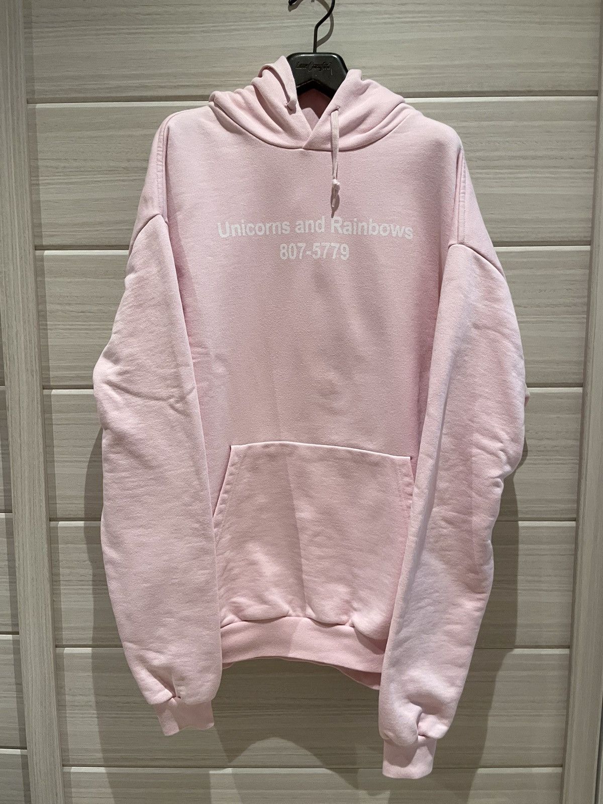 image of Vetements 2018 Limited Edition Pink Unicorn And Rainbow Hoodie, Men's (Size Small)