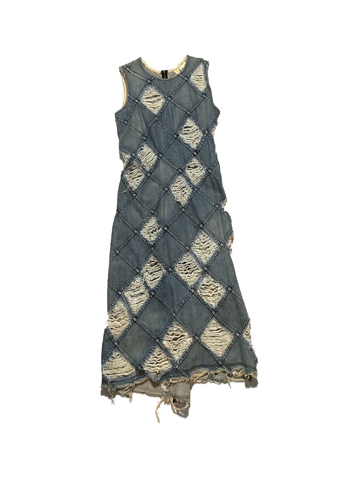 Junya Watanabe SS 2001 RARE DISTRESSED DENIM DRESS Size S / US 4 / IT 40 - 3 Thumbnail
