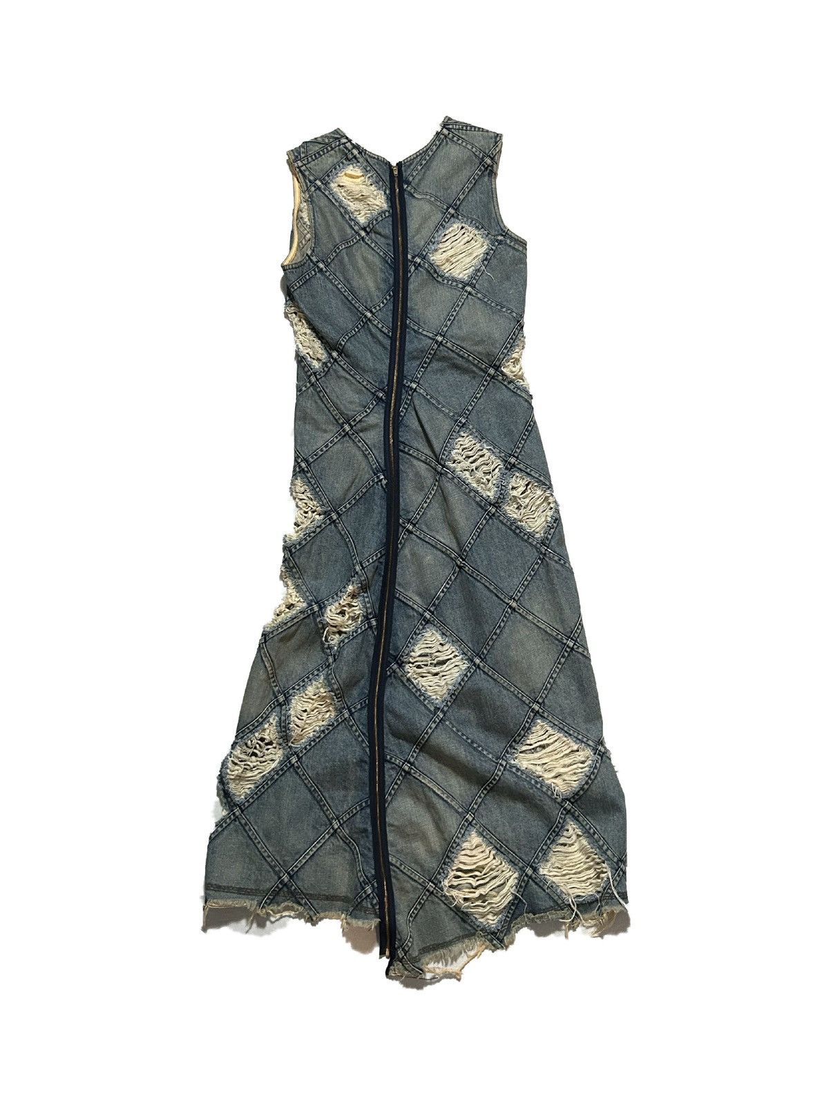 Junya Watanabe SS 2001 RARE DISTRESSED DENIM DRESS Size S / US 4 / IT 40 - 4 Thumbnail