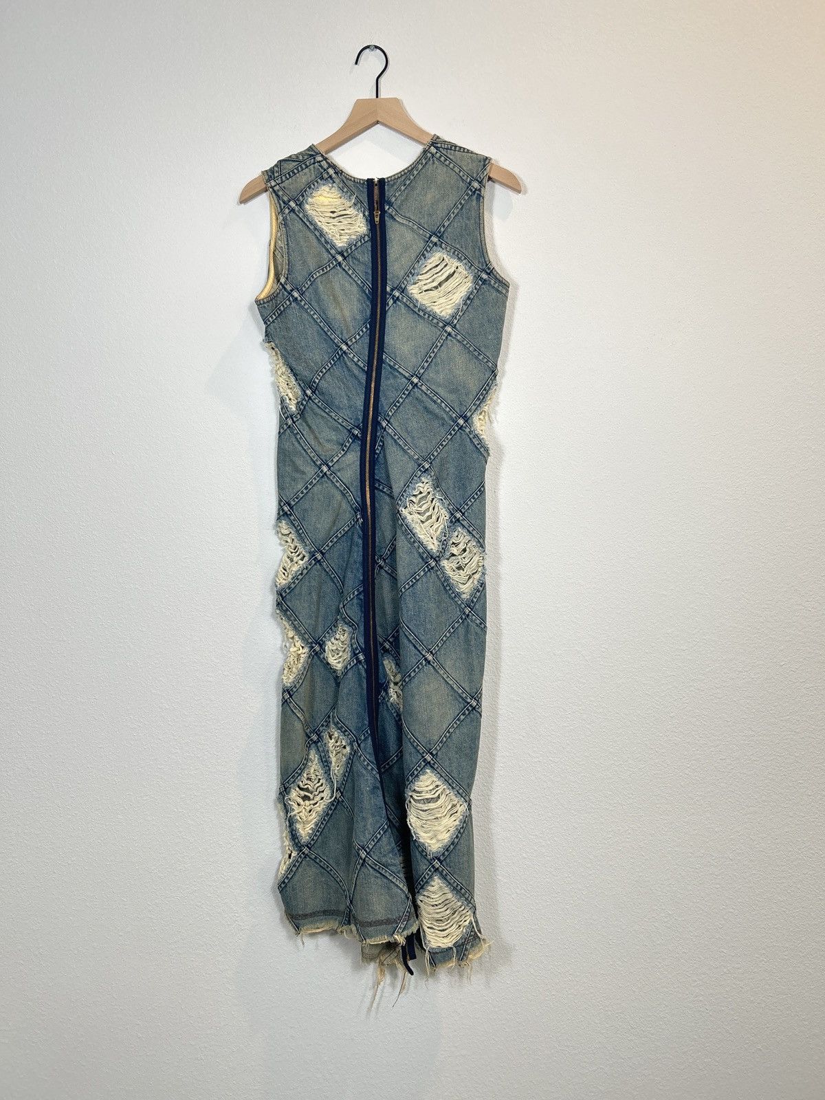 Junya Watanabe SS 2001 RARE DISTRESSED DENIM DRESS Size S / US 4 / IT 40 - 2 Thumbnail