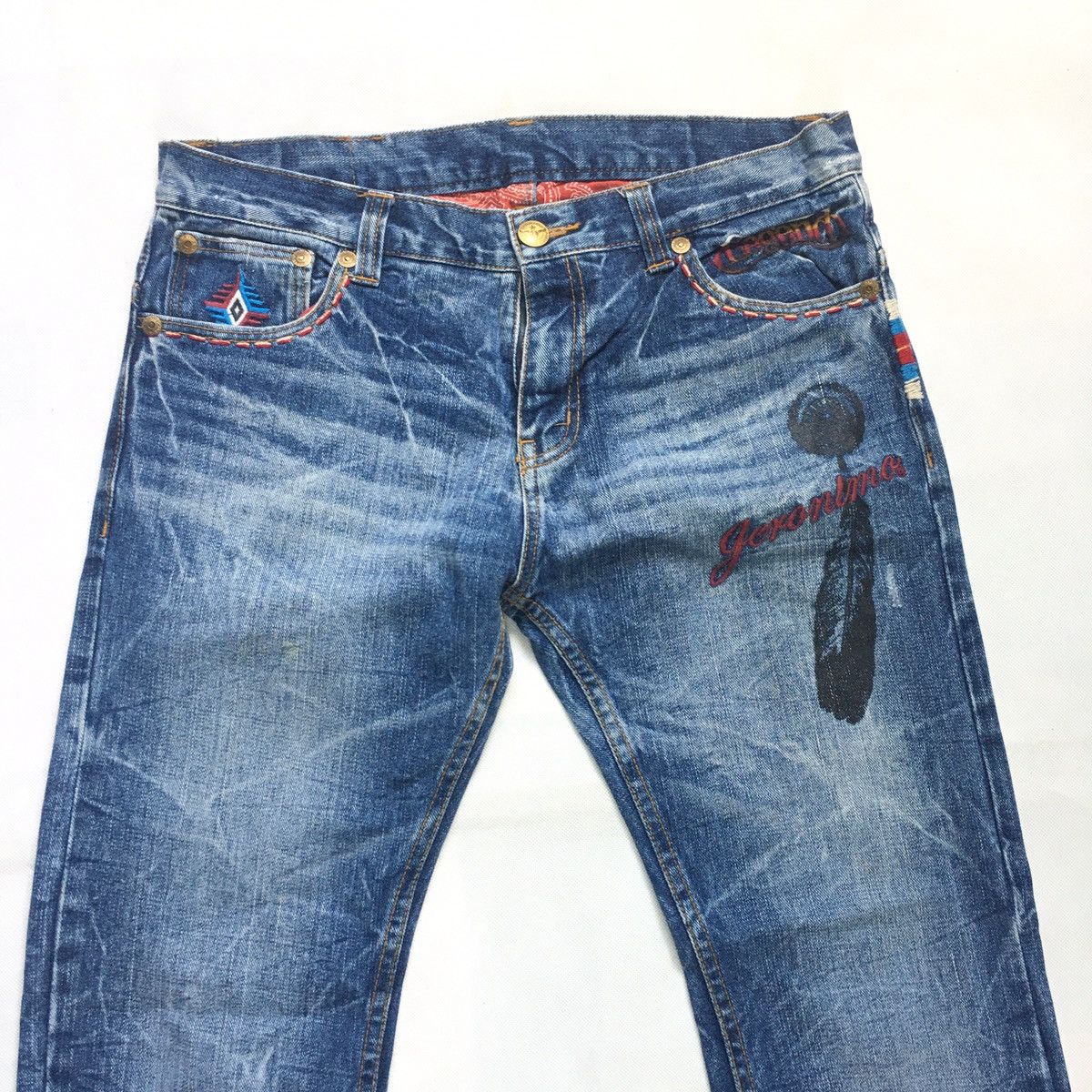 Japanese Brand × Native Geronimo Apache Navajo American Native Patchwork Jeans Size US 32 / EU 48 - 6 Thumbnail