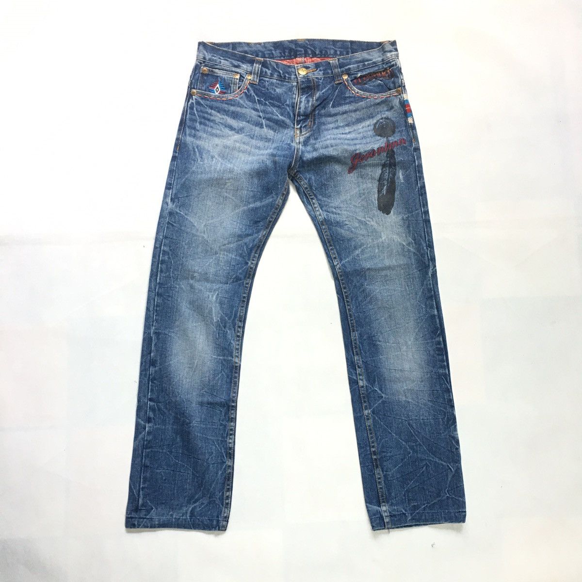 Japanese Brand × Native Geronimo Apache Navajo American Native Patchwork Jeans Size US 32 / EU 48 - 2 Thumbnail