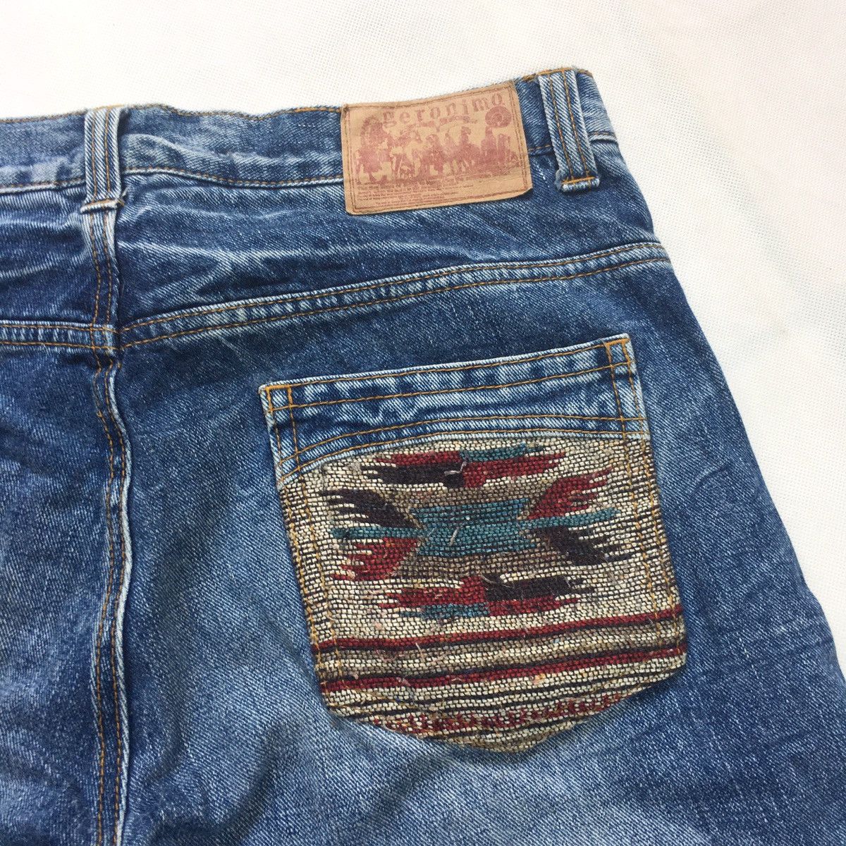 Japanese Brand × Native Geronimo Apache Navajo American Native Patchwork Jeans Size US 32 / EU 48 - 10 Thumbnail
