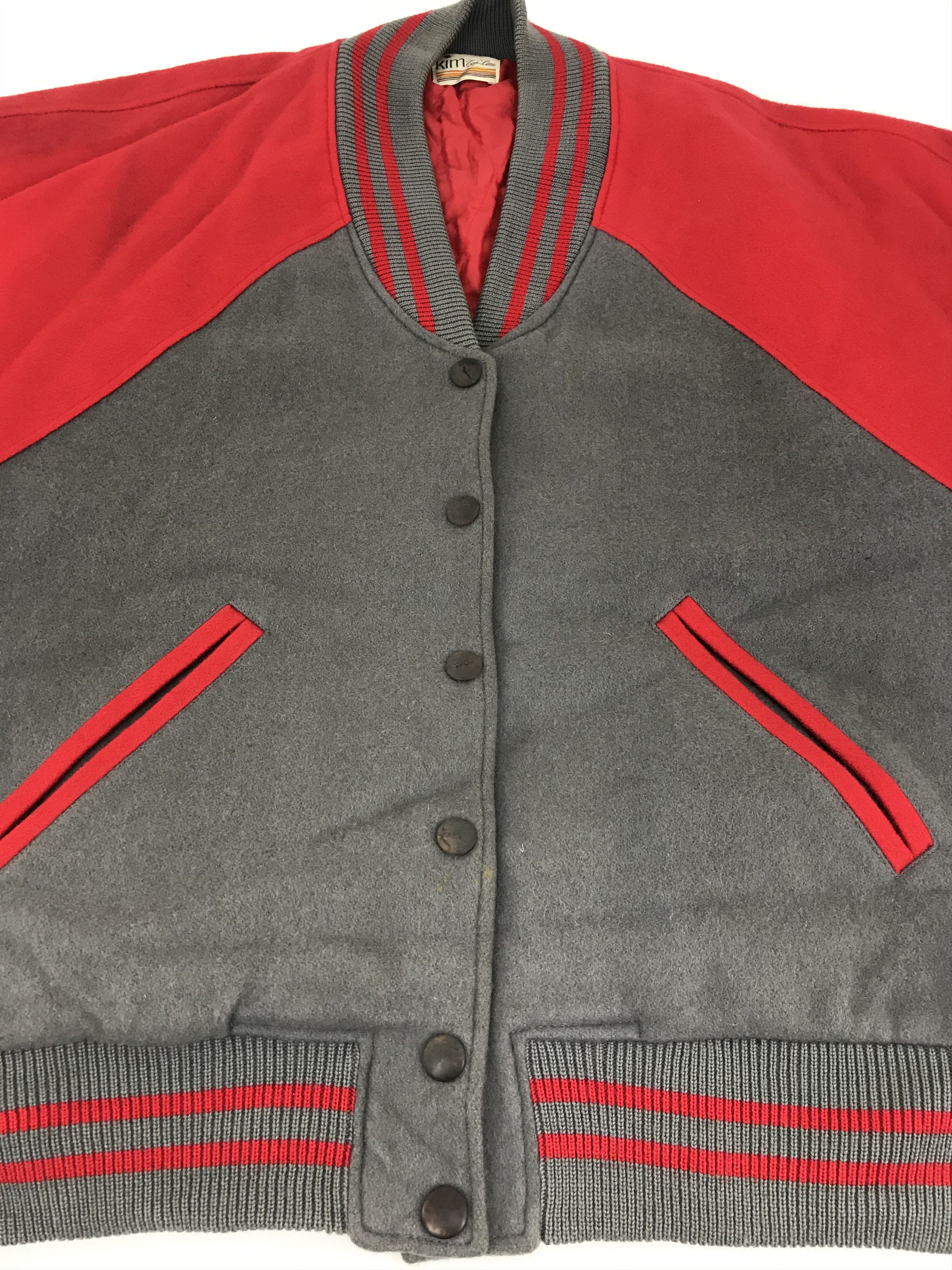 Japanese Brand Vintage 90s Kim Top Line Varsity Jacket Wool Quilted Inner Size US L / EU 52-54 / 3 - 2 Thumbnail
