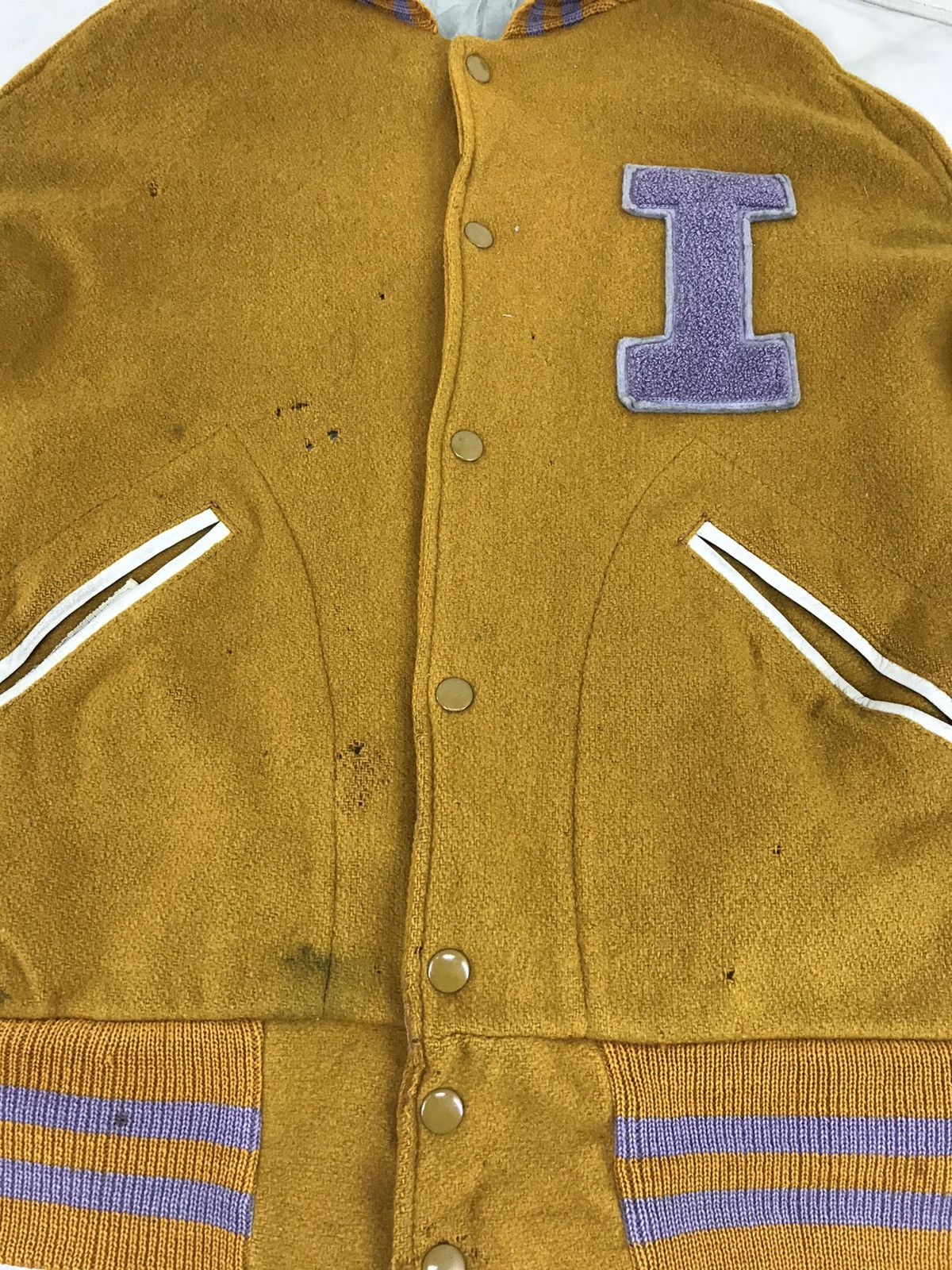 Vintage Vintage 90s Lasley Knitting M Watte Varsity Jacket Wool | Grailed