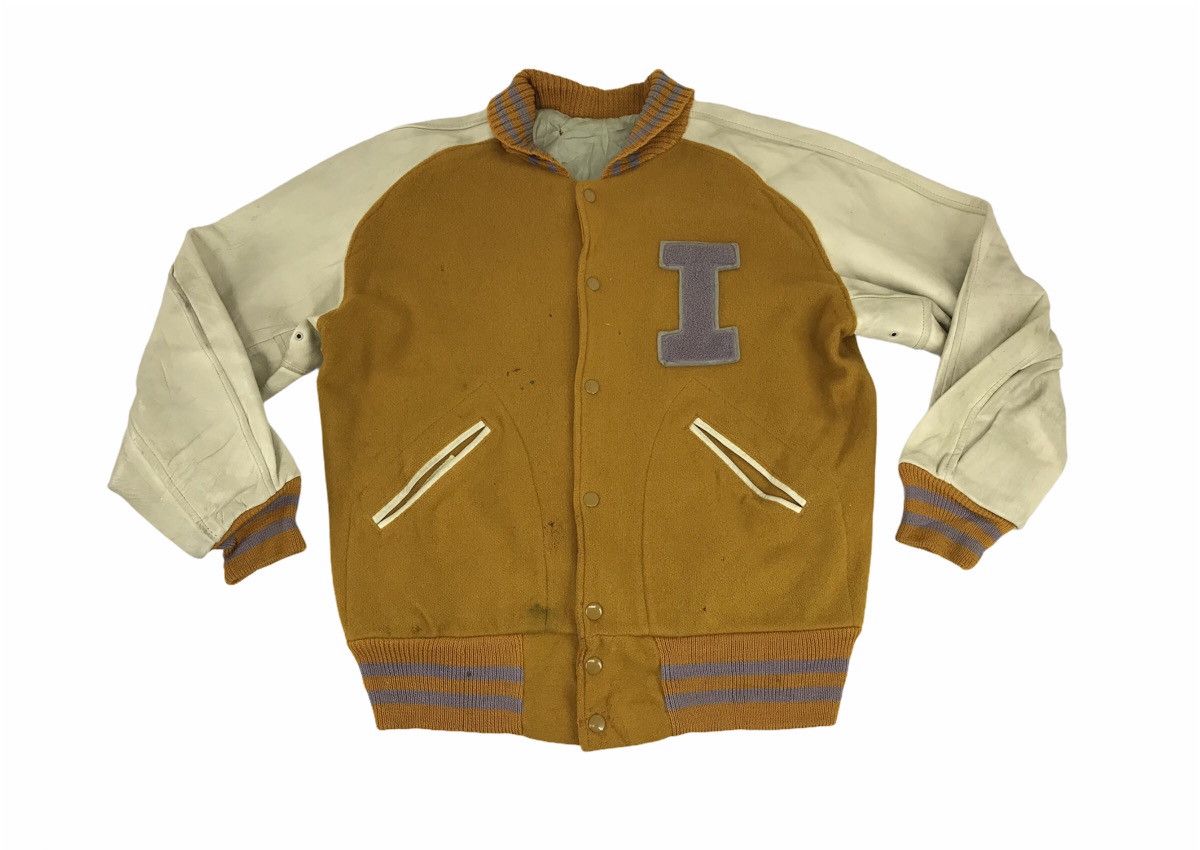 Vintage Vintage 90s Lasley Knitting M Watte Varsity Jacket Wool | Grailed