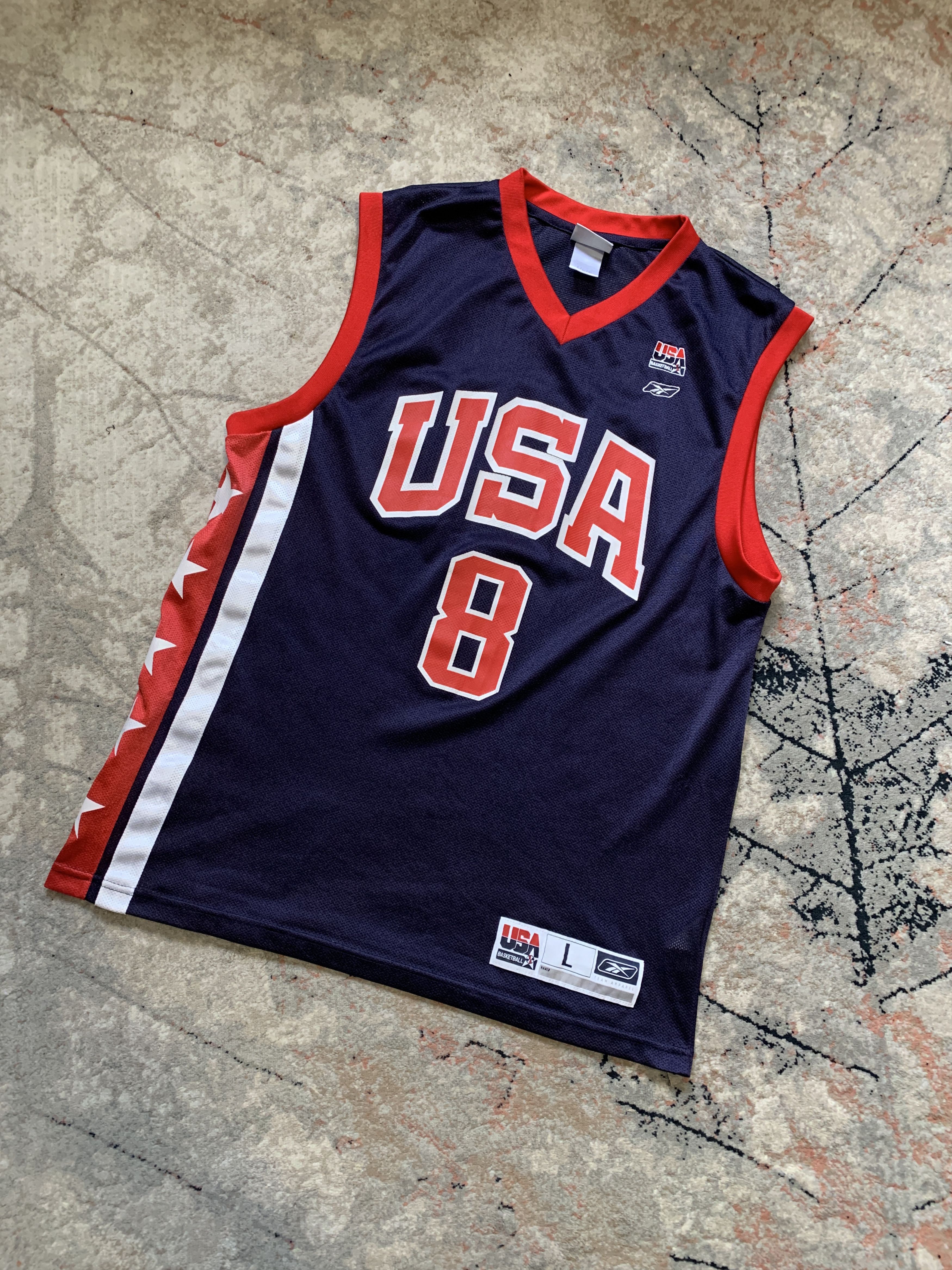 Kobe Bryant #8 Olympic USA Team Basketball NBA Reebok Jersey SizeL