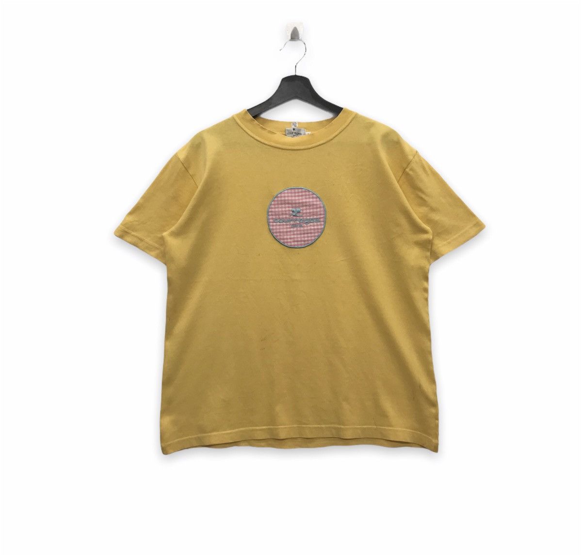 Courreges × Designer × Vintage Rare!! Vintage Courreges Paris Spellout Embroidery Tee Size US L / EU 52-54 / 3 - 1 Thumbnail