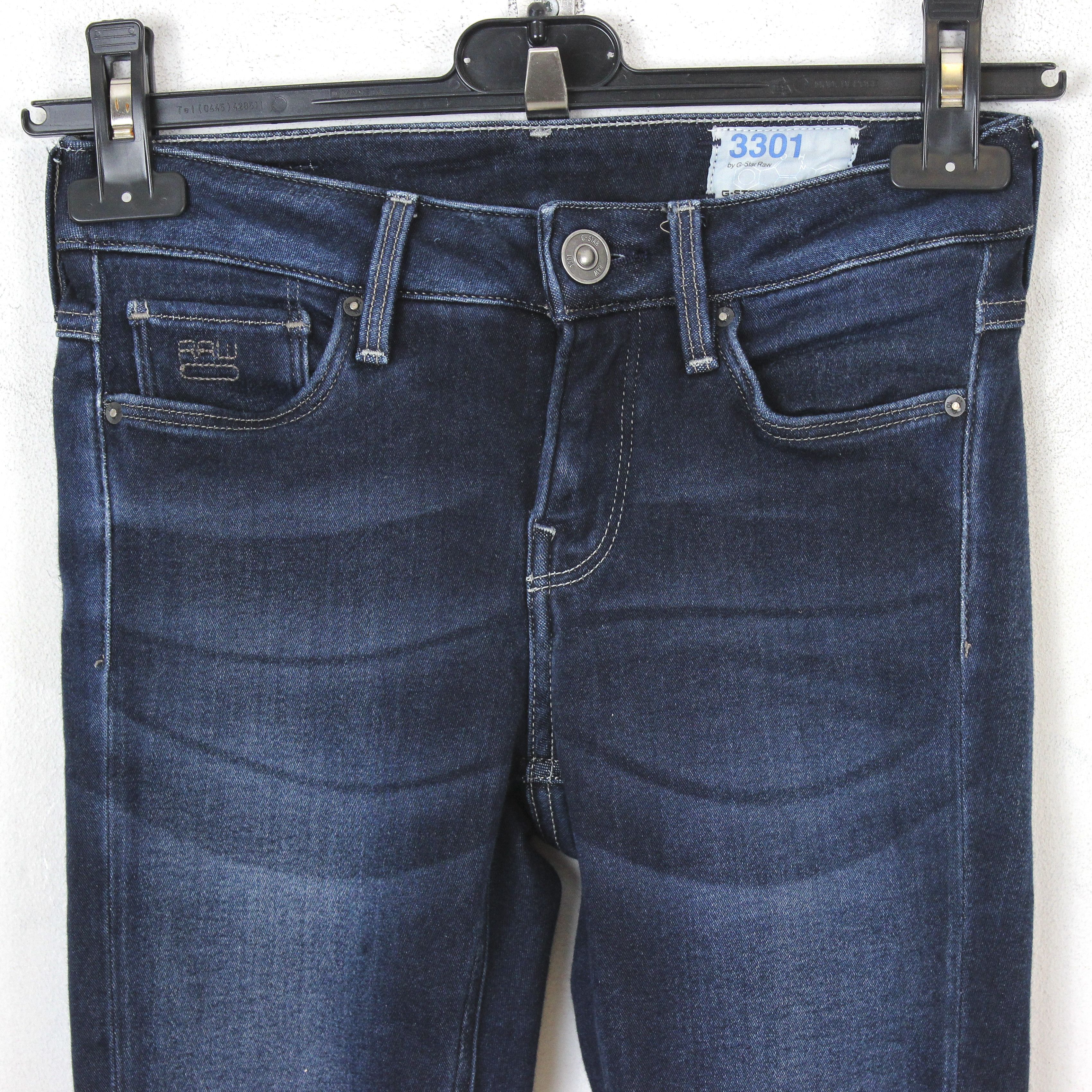 G-Star 3301 Womens W26 L28 Slim Straight Jeans Denim Pants Trousers Size 26" / US 2 / IT 38 - 2 Thumbnail