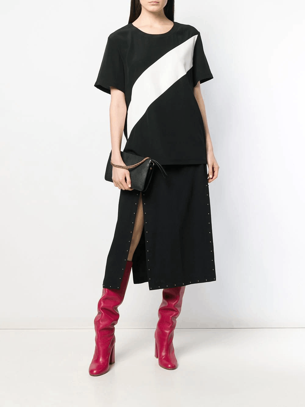 Givenchy GIVENCHY black white stripe silk blouse t-shirt top 4 36 Size XS / US 0-2 / IT 36-38 - 3 Thumbnail