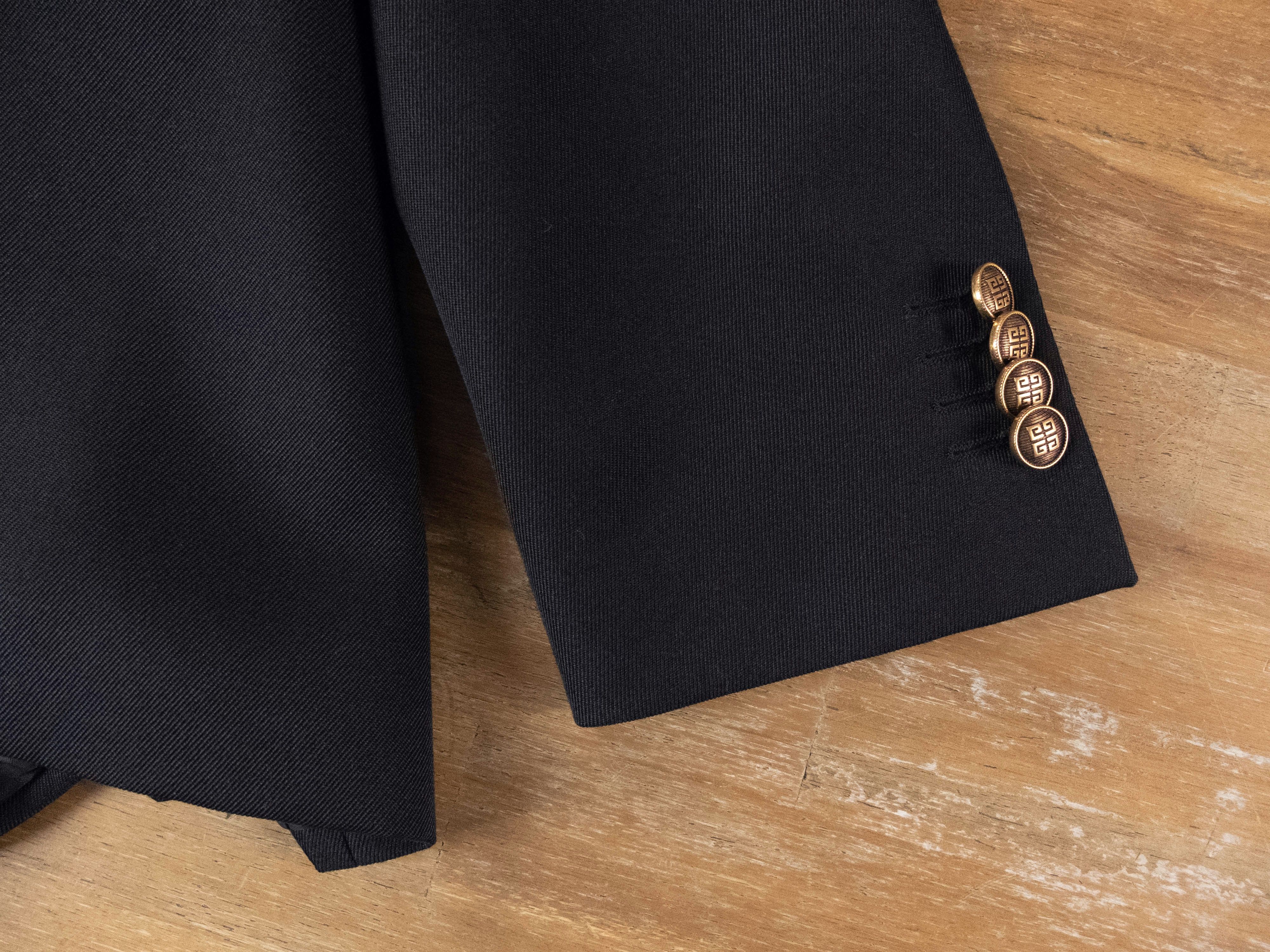 Givenchy $1560 GIVENCHY slim black blazer jacket 4G buttons Size 38 Size 38R - 10 Thumbnail