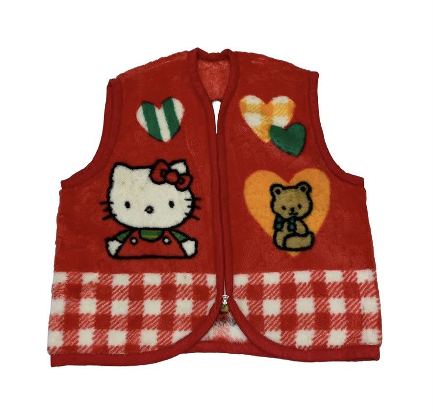 Anime Vtg Sanrio 76,98 Hello Kitty Fleece Vest Made in Japan Size US M / EU 48-50 / 2 - 2 Thumbnail