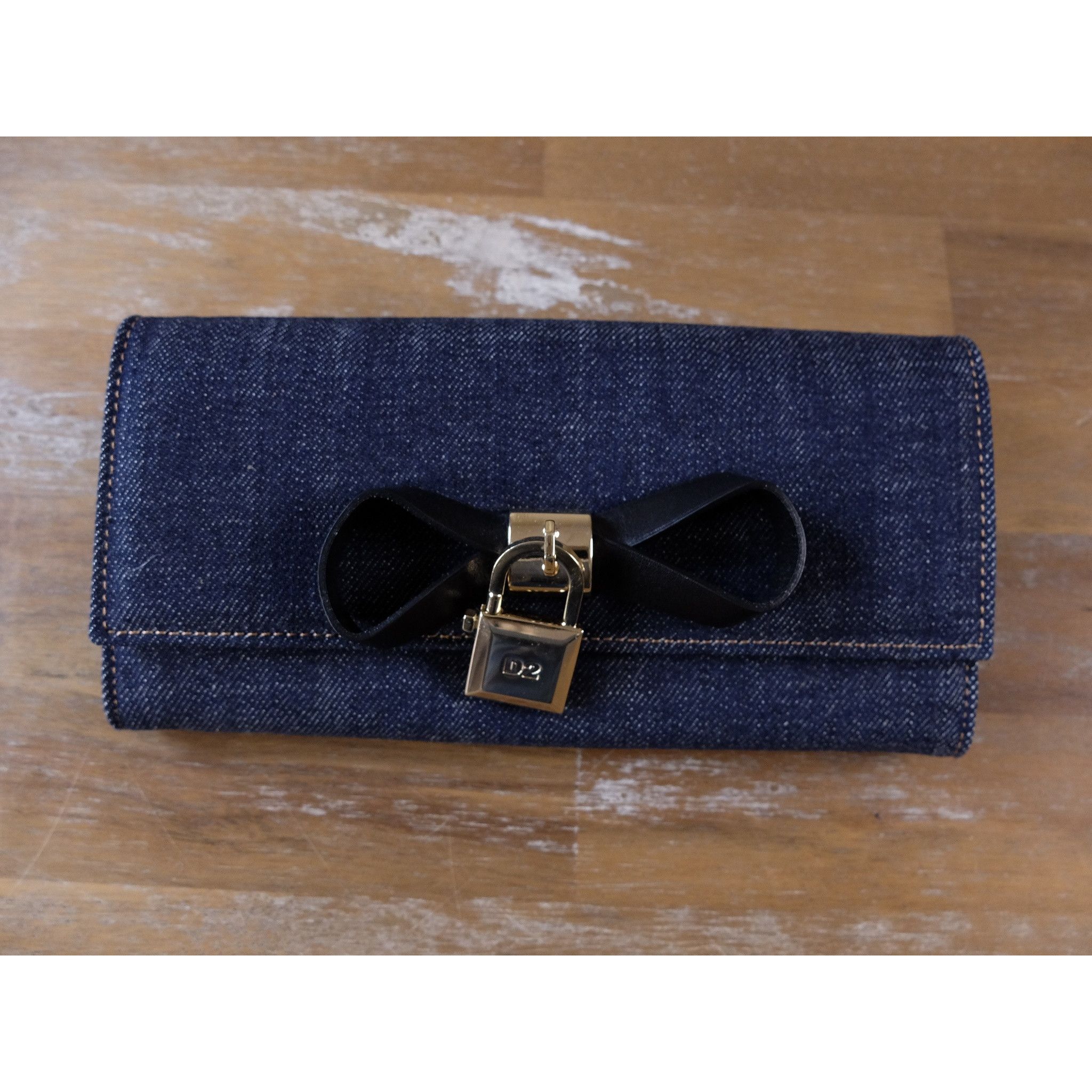 Dsquared2 DSQUARED2 blue denim continental padlock flap wallet jean Size ONE SIZE - 1 Thumbnail