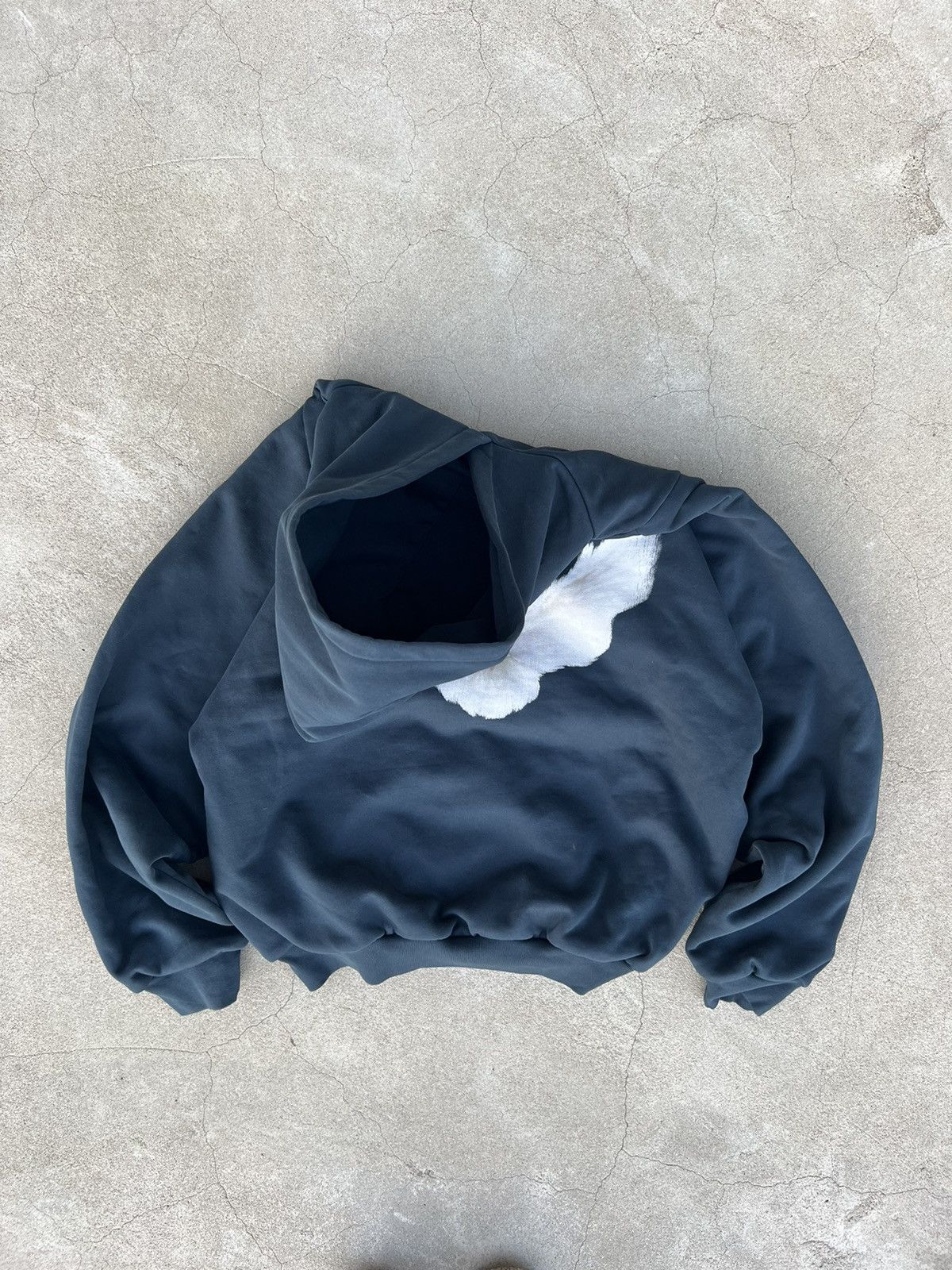 NWT Yeezy Gap Shrunken Hoodie Dark Blue