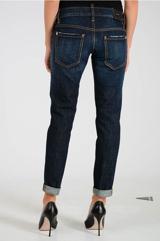 Dsquared2 DSQUARED2 indigo blue flower sequin Pat slim jeans 38 IT / 2 Size 26" / US 2 / IT 38 - 3 Thumbnail