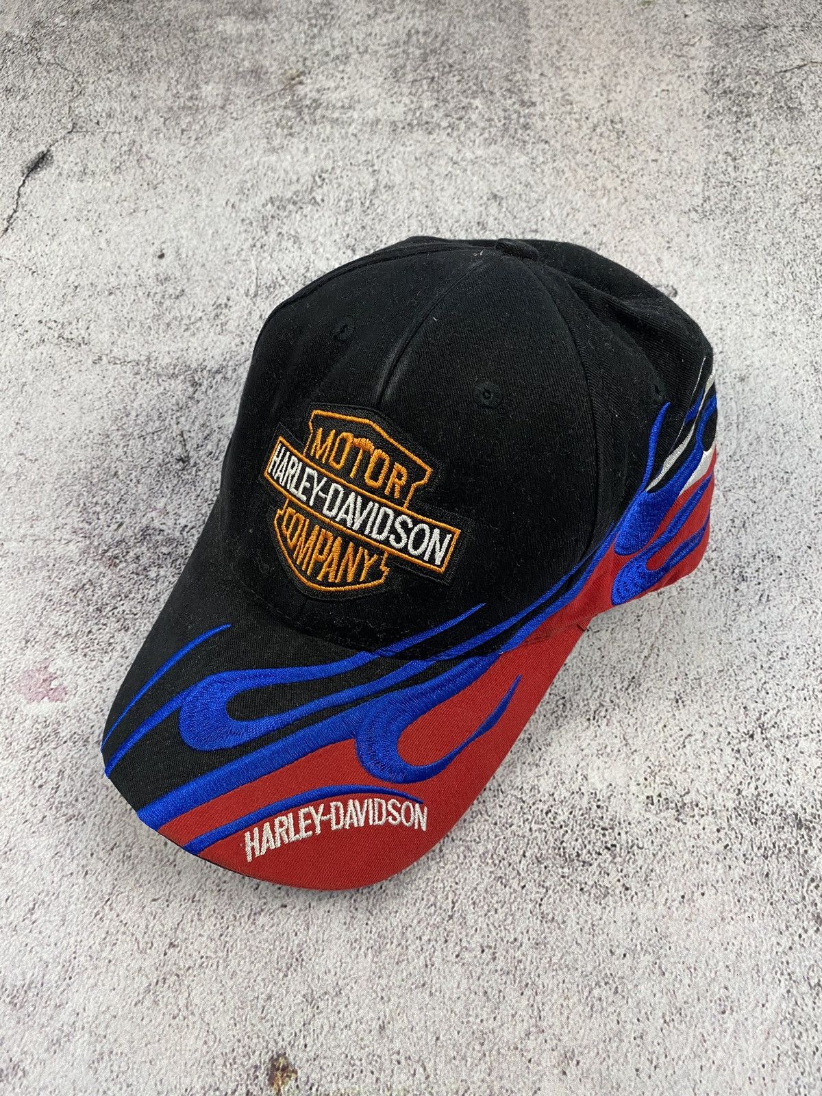 Harley Davidson Vintage Harley Davidson Racing Flame Logo adjustable cap hat Size ONE SIZE - 1 Thumbnail