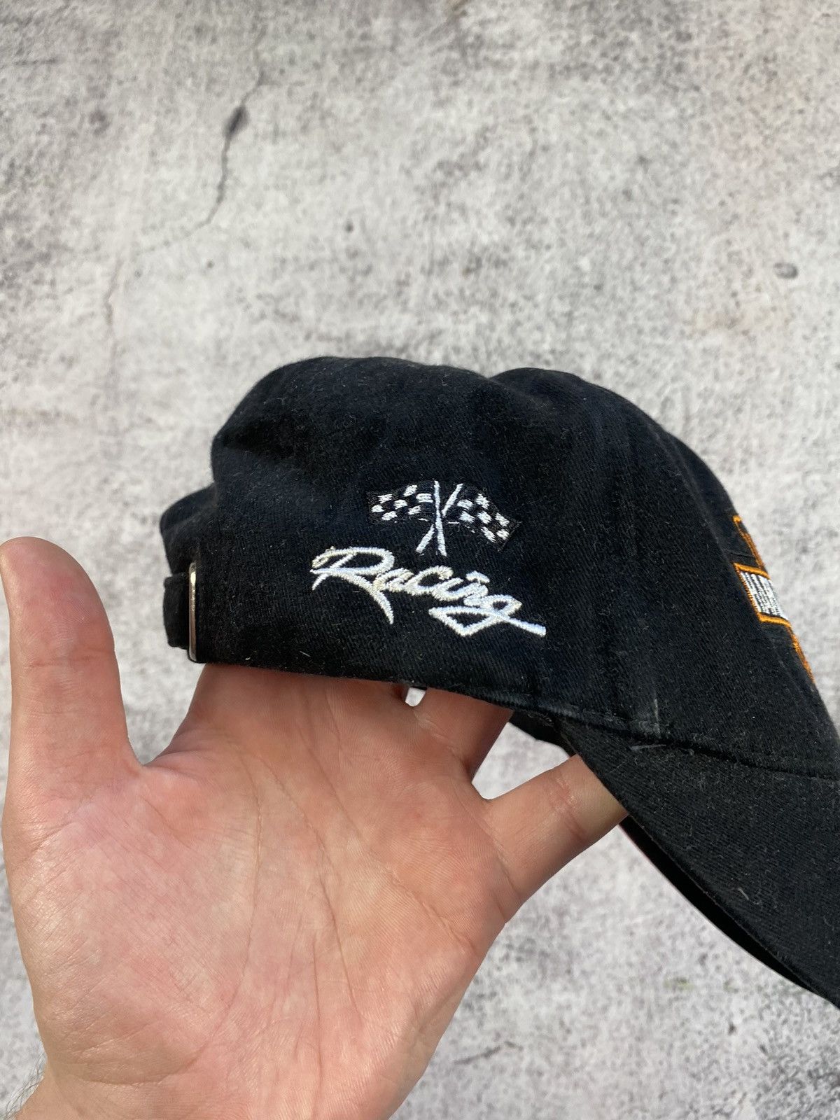 Harley Davidson Vintage Harley Davidson Racing Flame Logo adjustable cap hat Size ONE SIZE - 5 Thumbnail