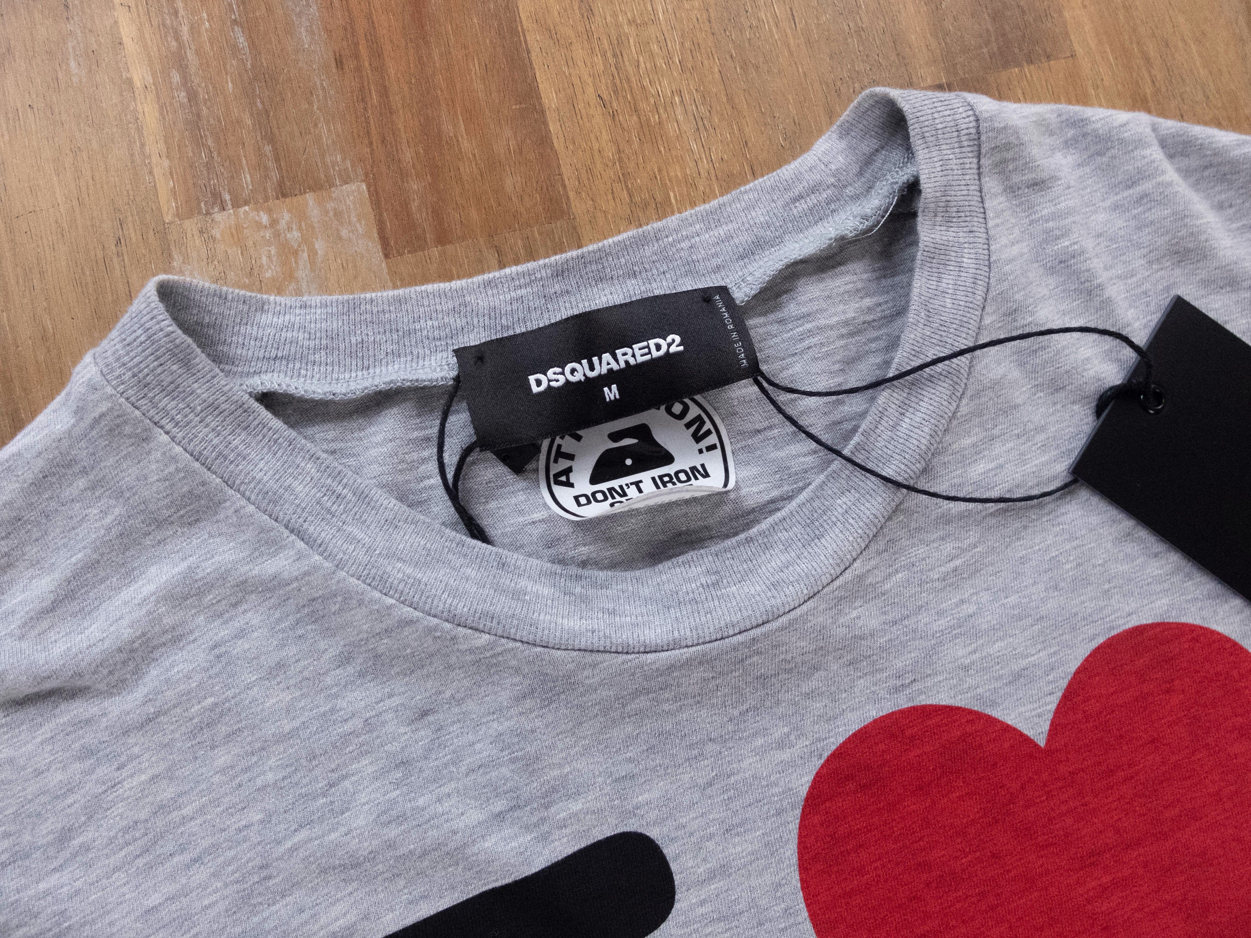 Dsquared2 DSQUARED2 gray I Love D2 t-shirt authentic - Medium - NWT Size US M / EU 48-50 / 2 - 4 Thumbnail