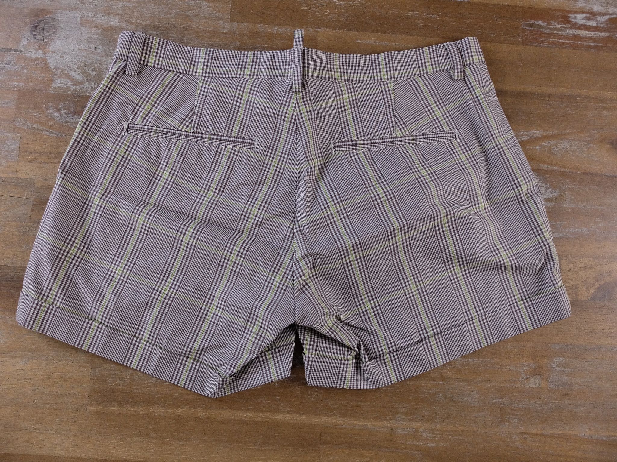 Dsquared2 DSQUARED2 brown cream green plaid mini cotton shorts 42 Size 28" / US 6 / IT 42 - 7 Thumbnail