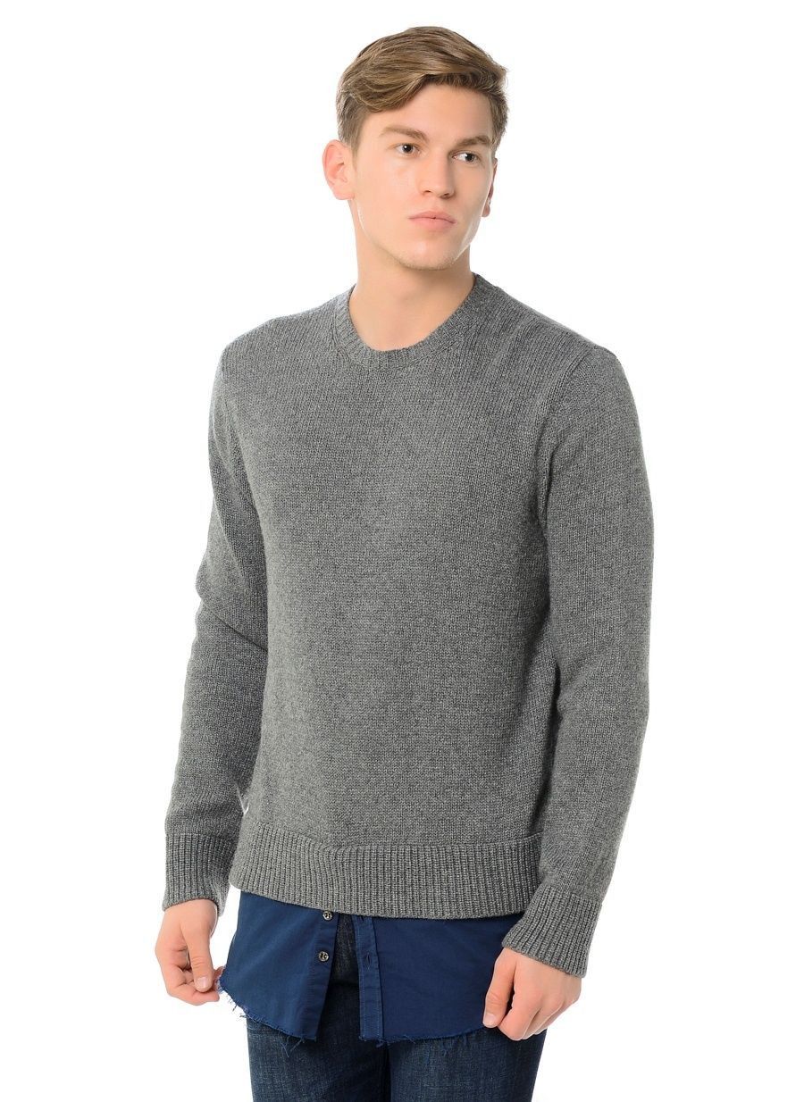 image of Dsquared2 Wool Cashmere Gray Sweater W Shirt Hem - XL - NWT in Grey, Men's