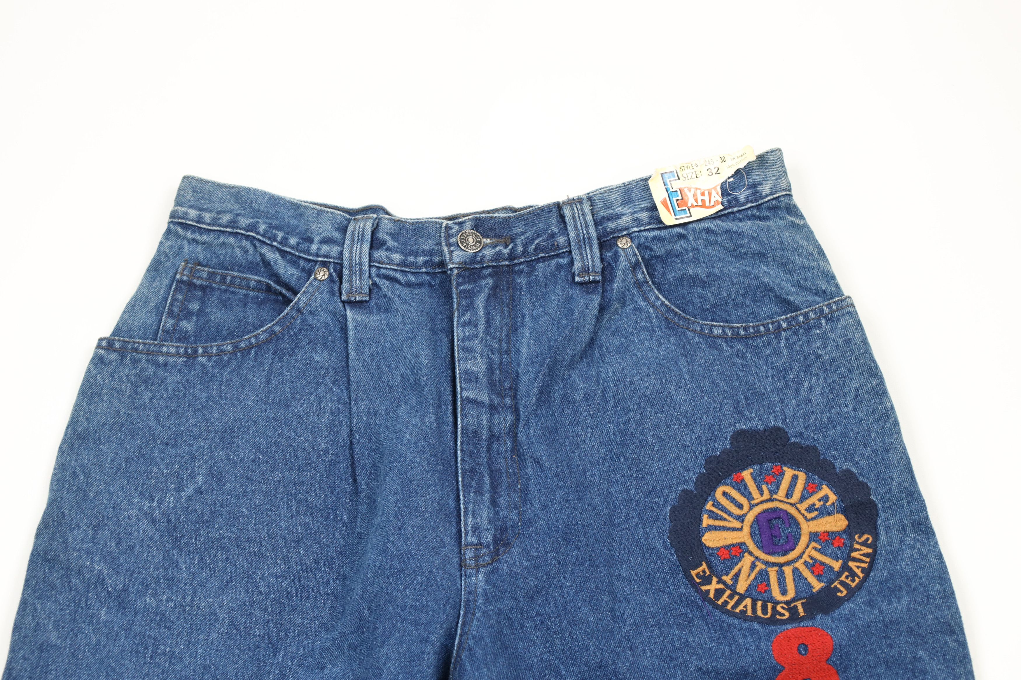 Vintage NOS Vintage 90s Streetwear Baggy Loose Fit Denim Jeans Blue Size US 32 / EU 48 - 2 Thumbnail