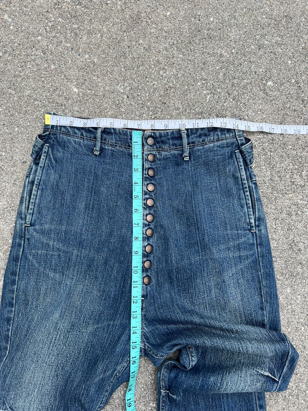 Kapital Vintage Kapital Japan Cinch Back Snap Button Denim Jeans Size US 29 - 2 Thumbnail