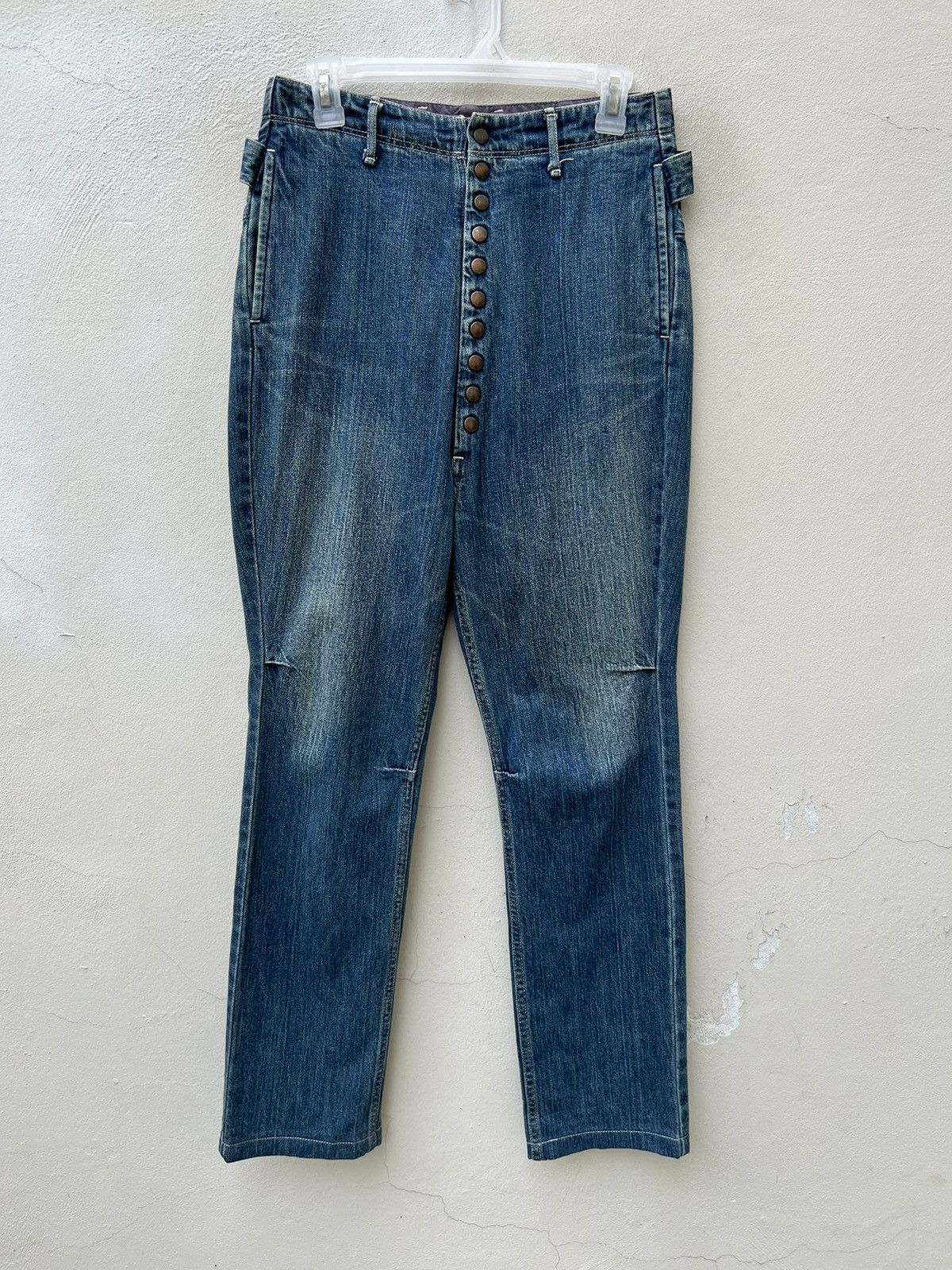 Kapital Vintage Kapital Japan Cinch Back Snap Button Denim Jeans Size US 29 - 5 Thumbnail