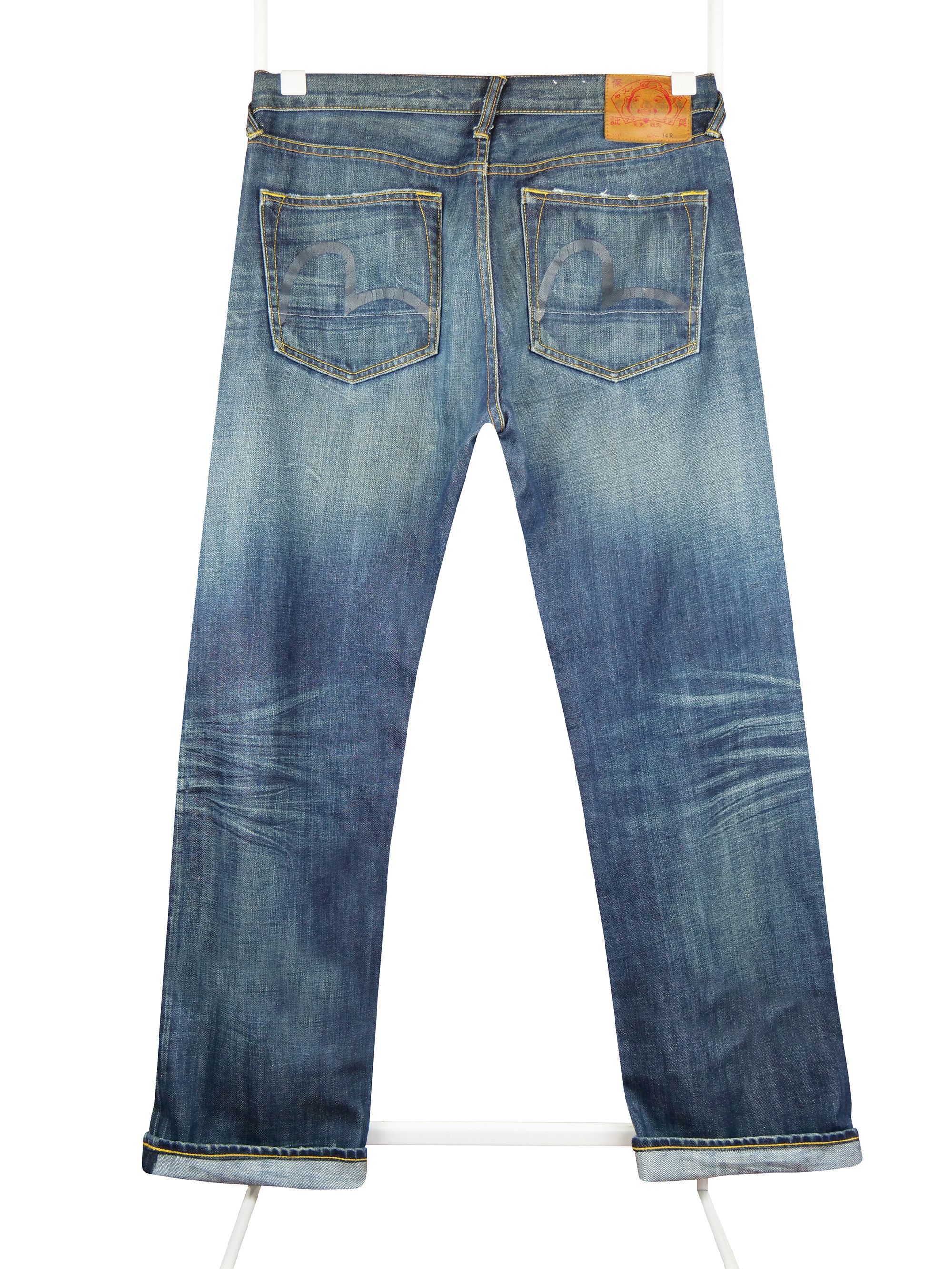 image of Evisu Genes Denim Pants in Blue, Men's (Size 34)