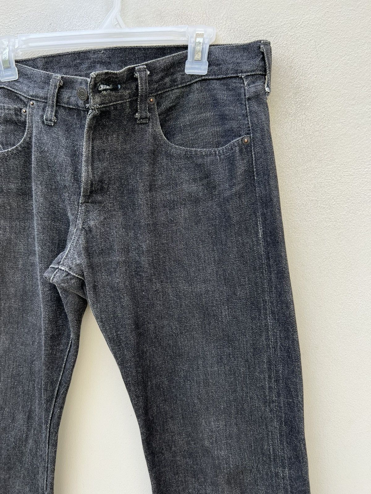 Denime VTG DENIME Orizzonti Japan Fade Black Denim Selvedge Jeans Size US 33 - 4 Thumbnail