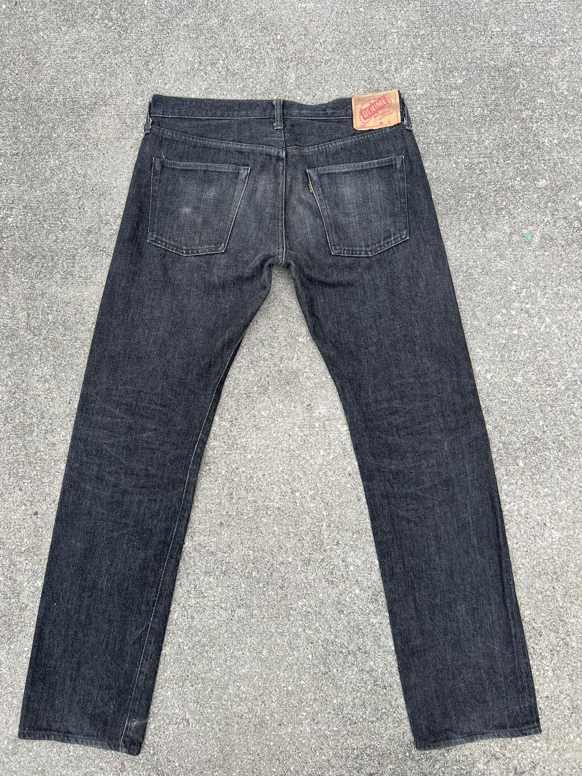 Denime VTG DENIME Orizzonti Japan Fade Black Denim Selvedge Jeans Size US 33 - 21 Thumbnail