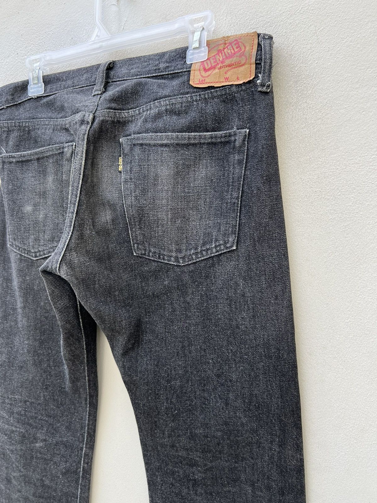 Denime VTG DENIME Orizzonti Japan Fade Black Denim Selvedge Jeans Size US 33 - 11 Thumbnail
