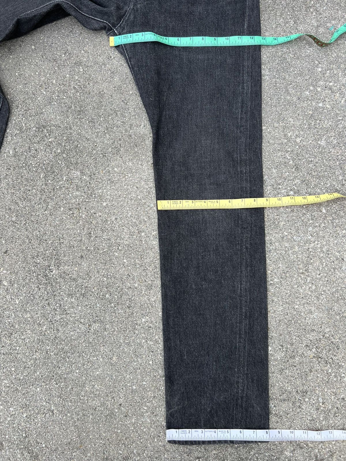 Denime VTG DENIME Orizzonti Japan Fade Black Denim Selvedge Jeans Size US 33 - 19 Thumbnail