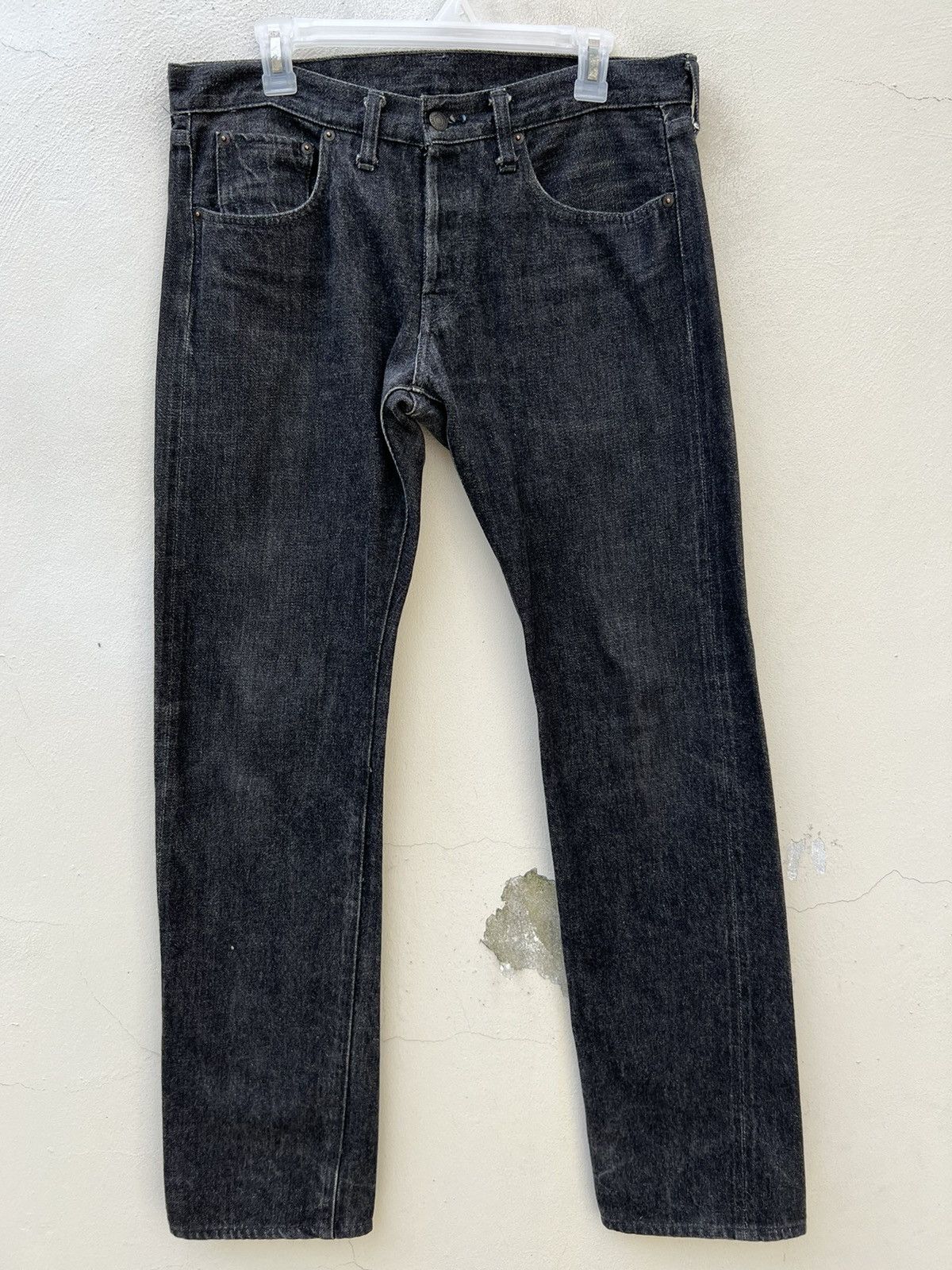 Denime VTG DENIME Orizzonti Japan Fade Black Denim Selvedge Jeans Size US 33 - 1 Thumbnail