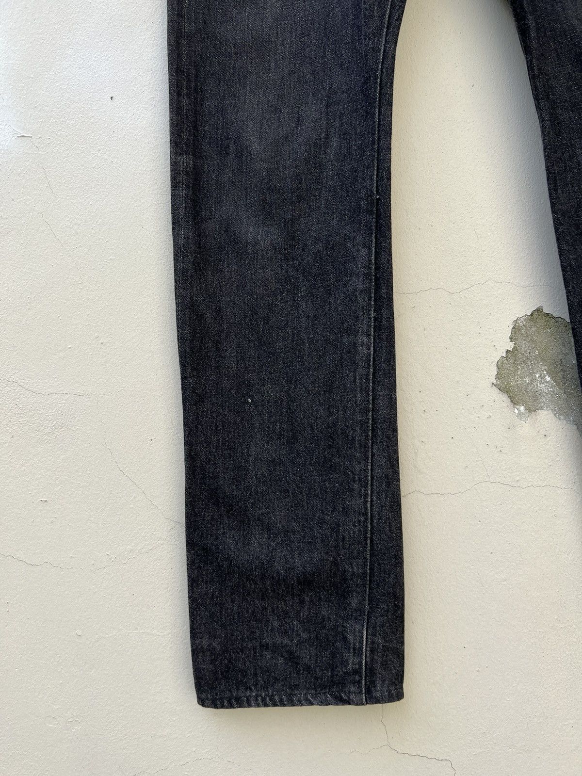 Denime VTG DENIME Orizzonti Japan Fade Black Denim Selvedge Jeans Size US 33 - 3 Thumbnail