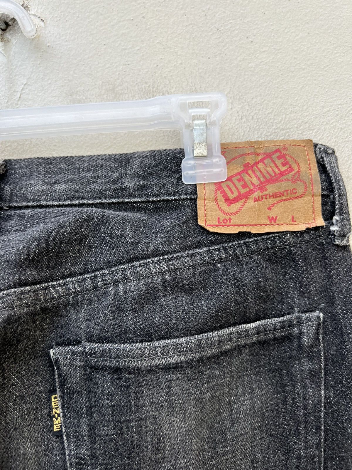 Denime VTG DENIME Orizzonti Japan Fade Black Denim Selvedge Jeans Size US 33 - 12 Thumbnail