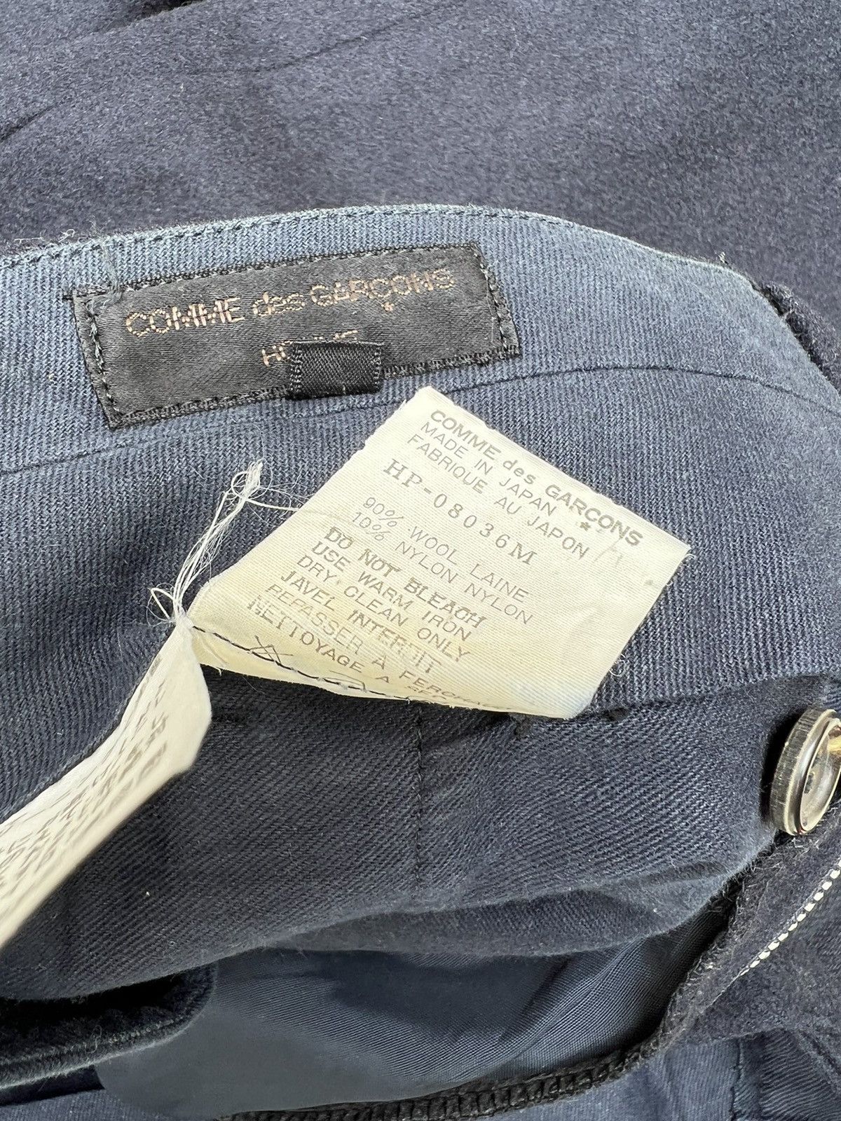 Comme des Garcons Homme Archive 1988 CDGH Japan Navy Blue Gabardine Trouser Pant Size US 30 / EU 46 - 13 Thumbnail