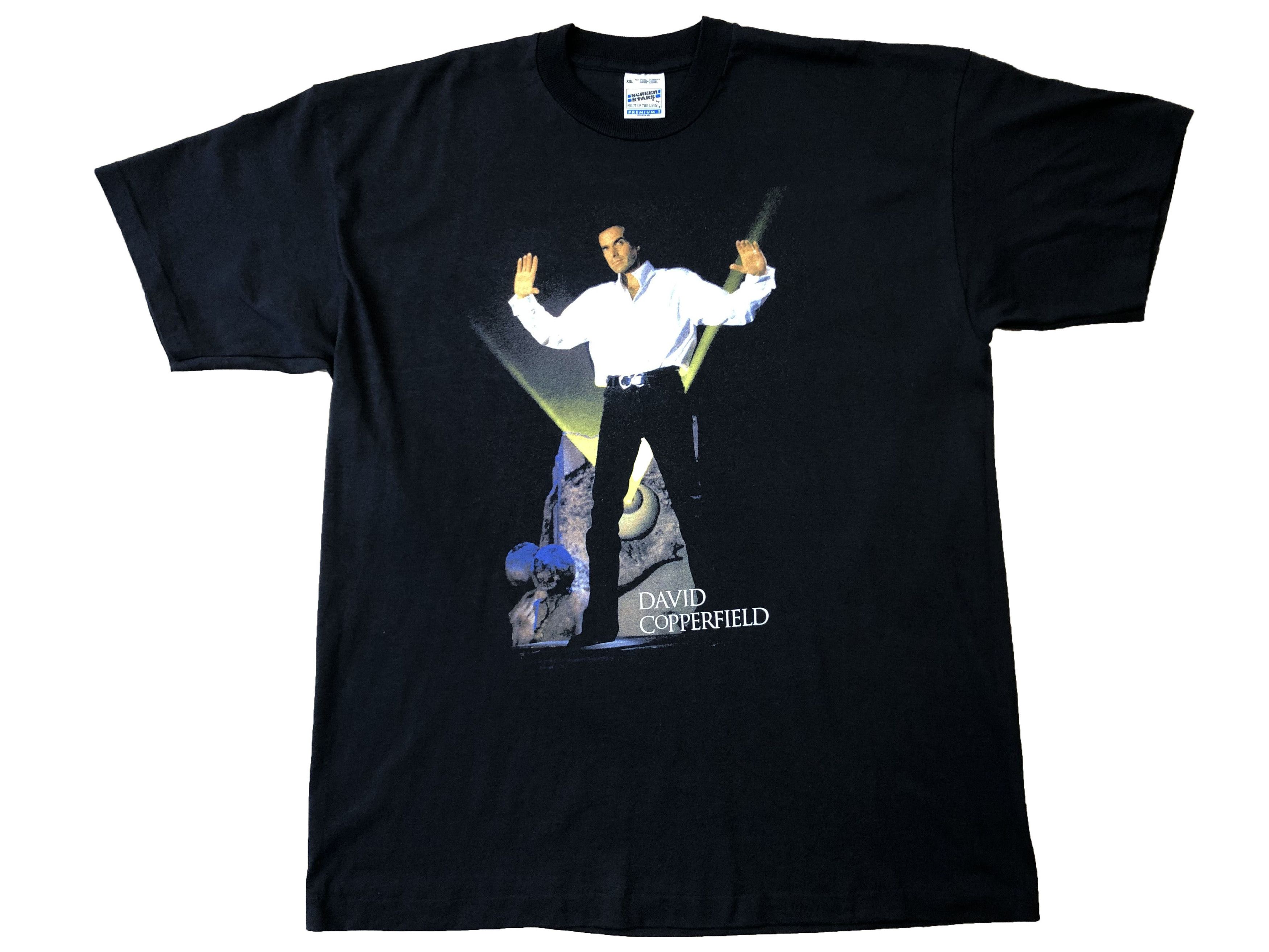 image of Screen Stars x Vintage 1994 David Copperfield Tee Magacian Y2K Hype in Black, Men's (Size 2XL)