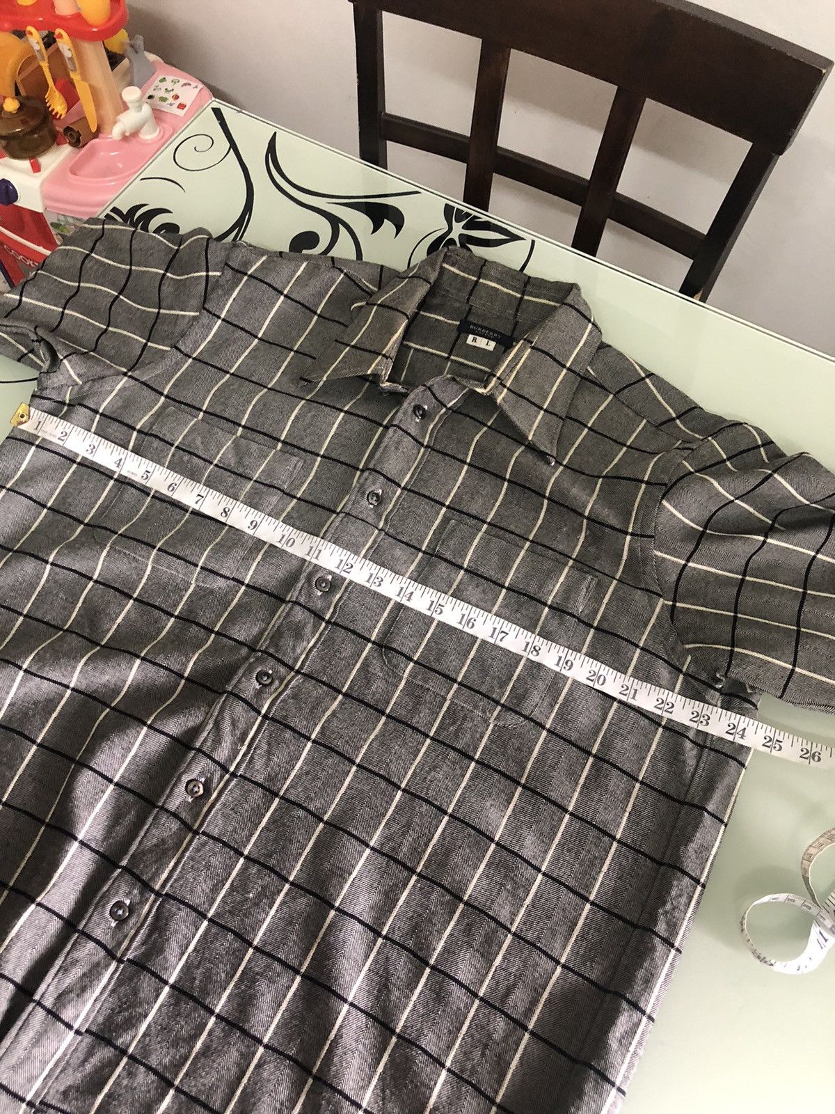 Burberry Vintage Burberry London Gingham Wool Oversize Shirts Size L / US 10 / IT 46 - 16 Thumbnail