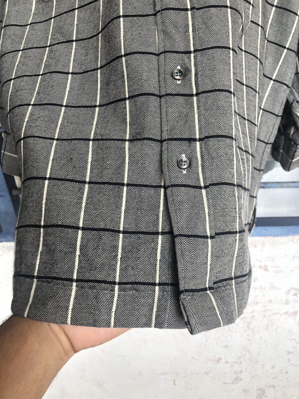 Burberry Vintage Burberry London Gingham Wool Oversize Shirts Size L / US 10 / IT 46 - 15 Thumbnail